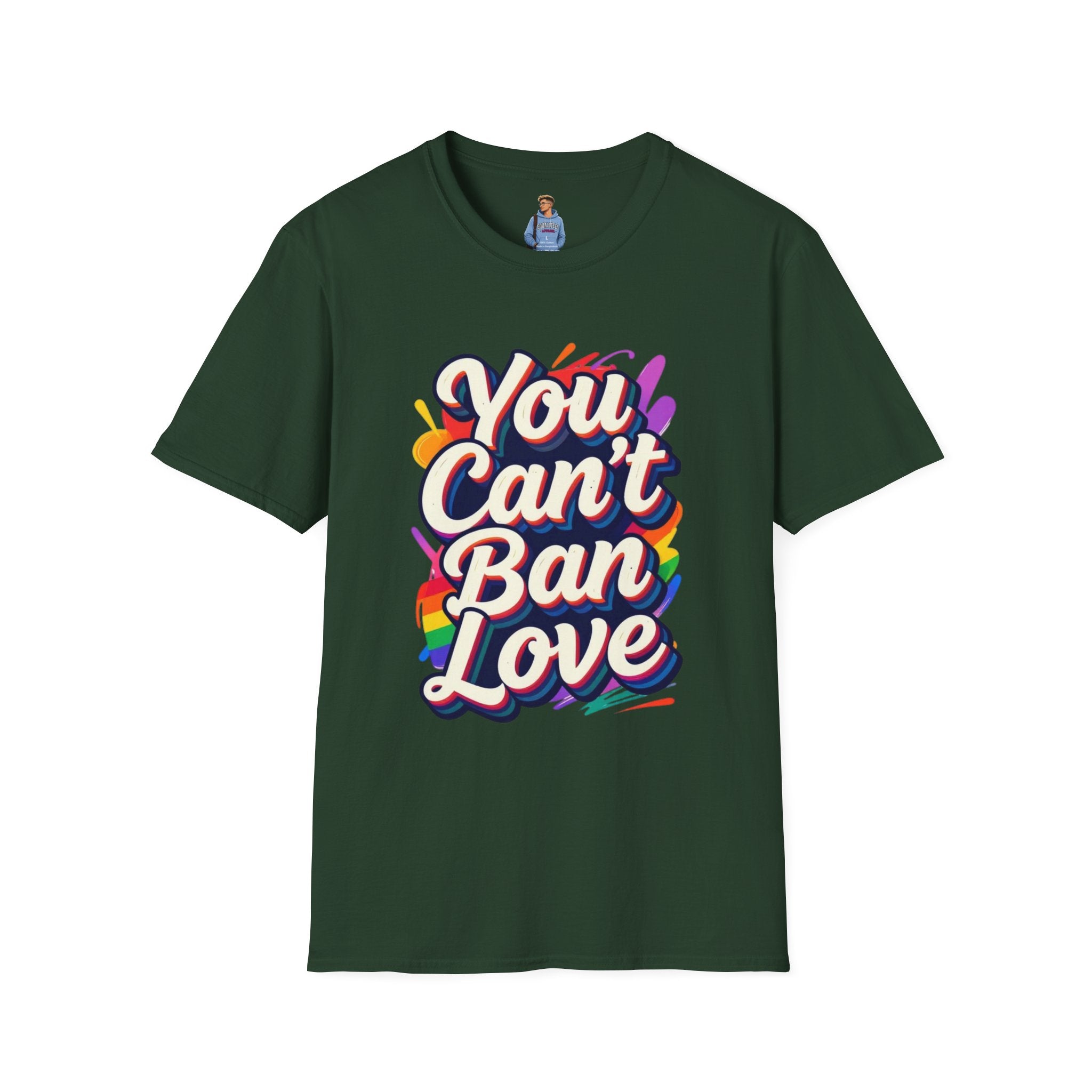 You Can't Ban Love T‑Shirt — Rainbow LGBTQ+ Pride Graphic Tee
