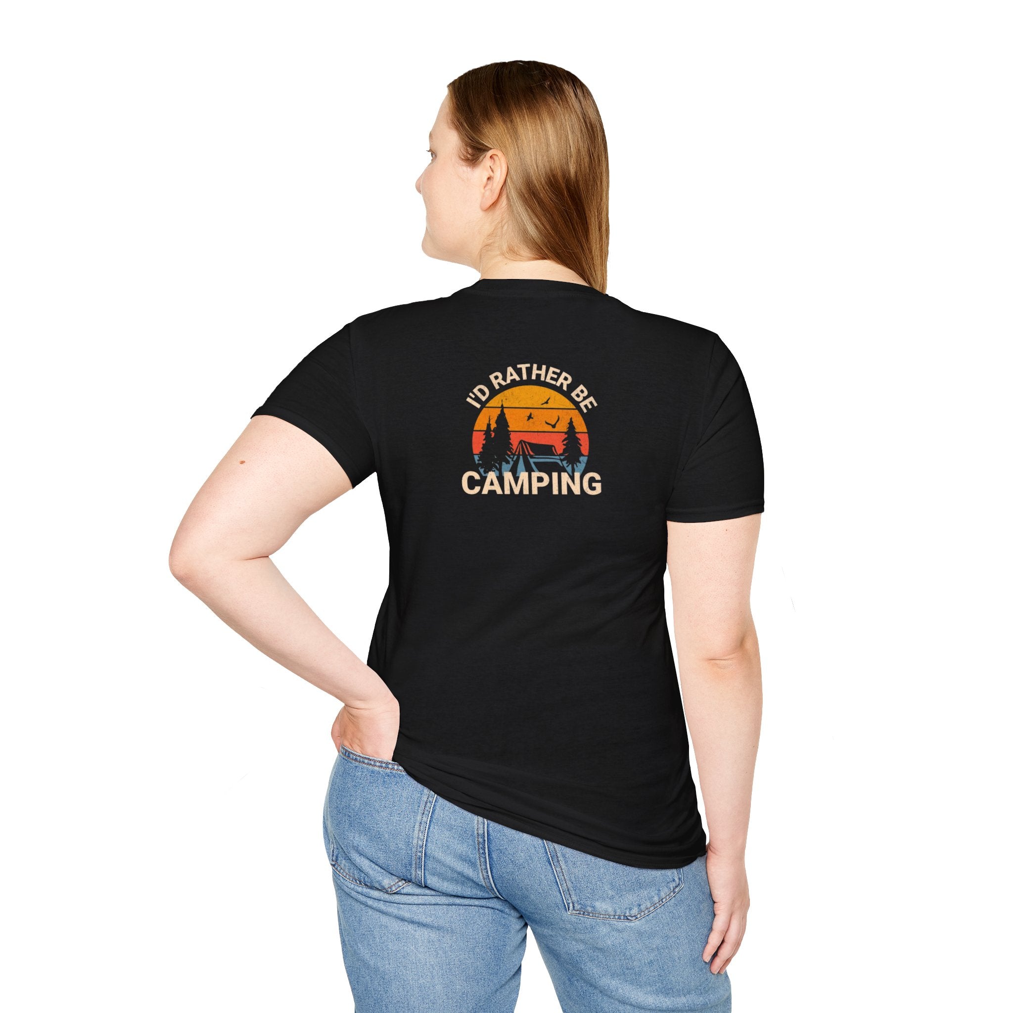 Unisex Softstyle T-Shirt - 'I'd Rather Be Camping' Adventure Tee