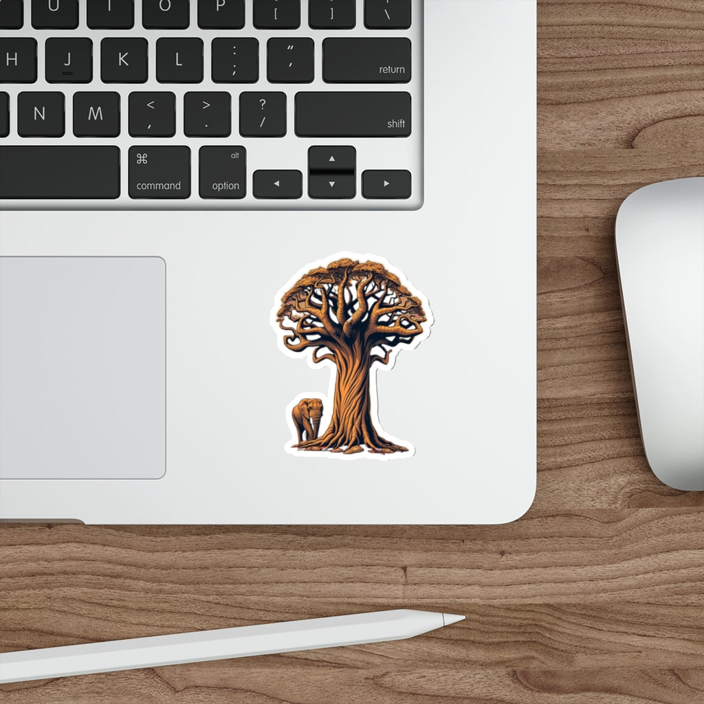 Baobab Tree & Elephant Sticker - EqualiTees.Me
