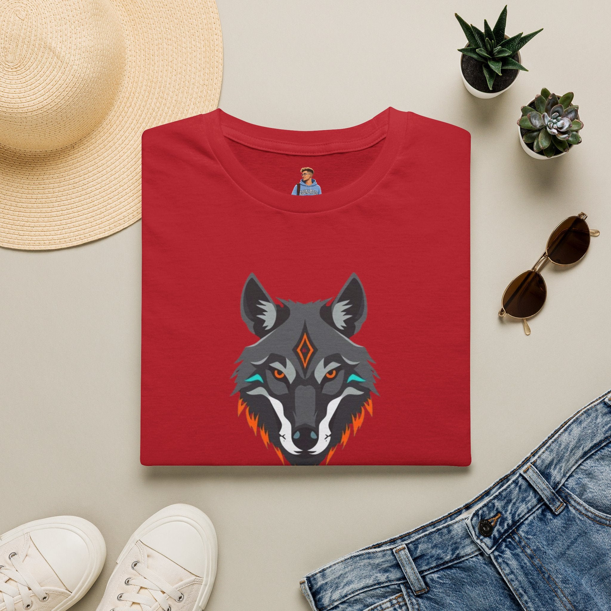 Mystical Wolf Design Unisex Softstyle T-shirt
