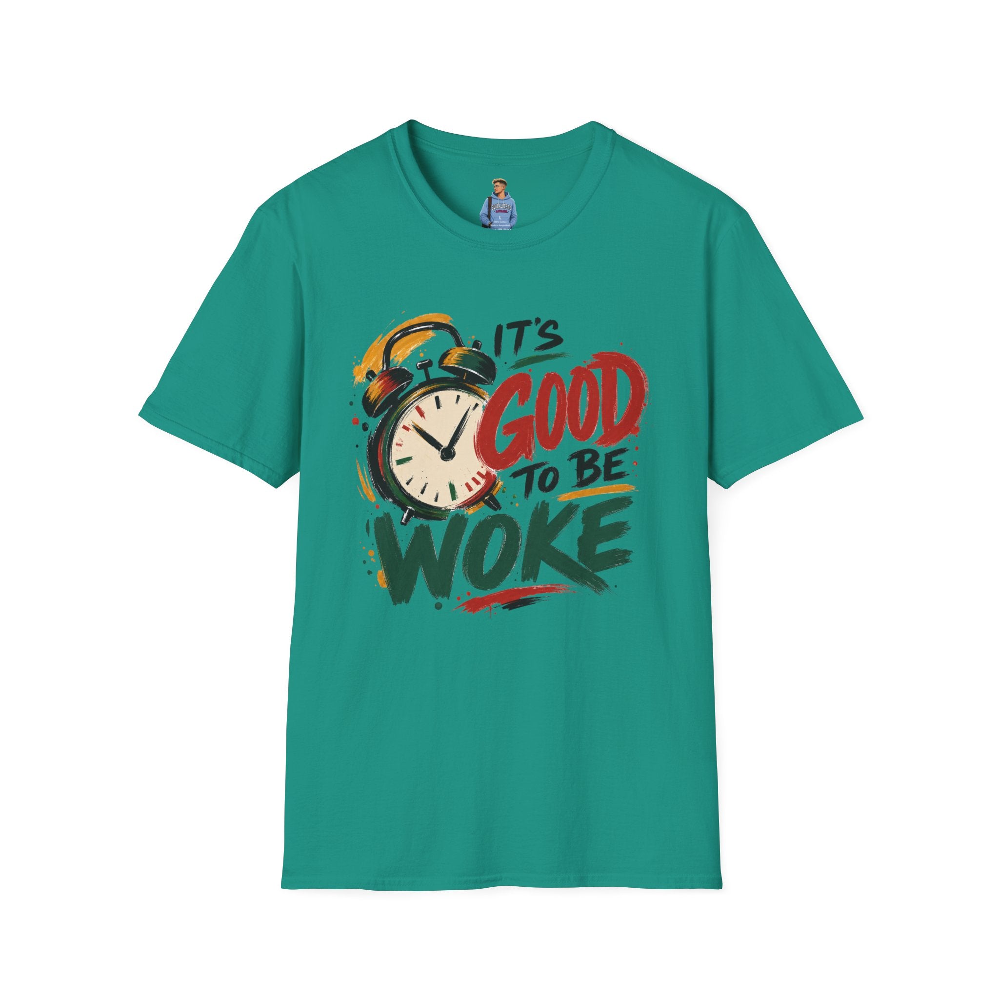 T-Shirt — "It's Good To Be Woke" Graphic Tee (Alarm Clock Design)