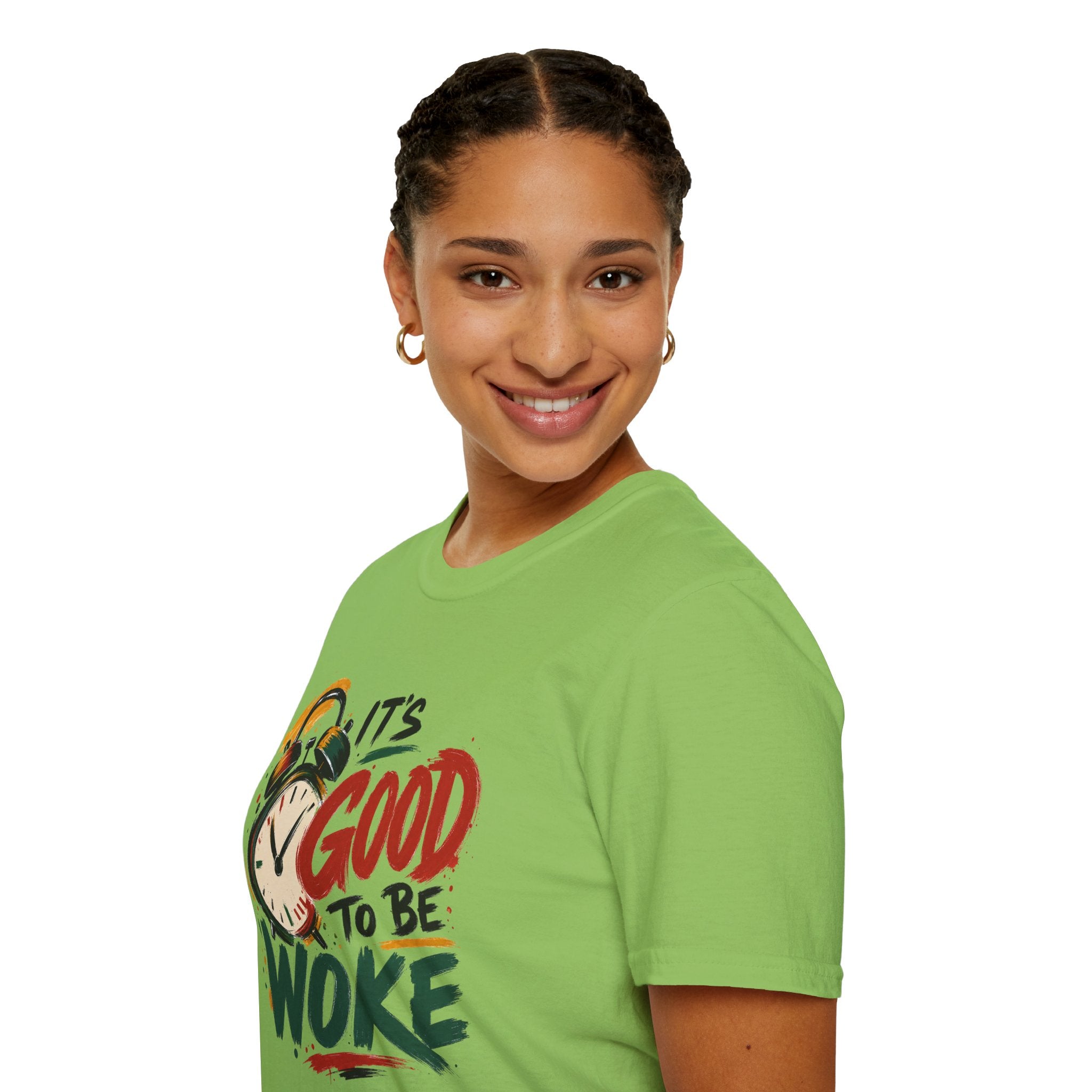 T-Shirt — "It's Good To Be Woke" Graphic Tee (Alarm Clock Design)