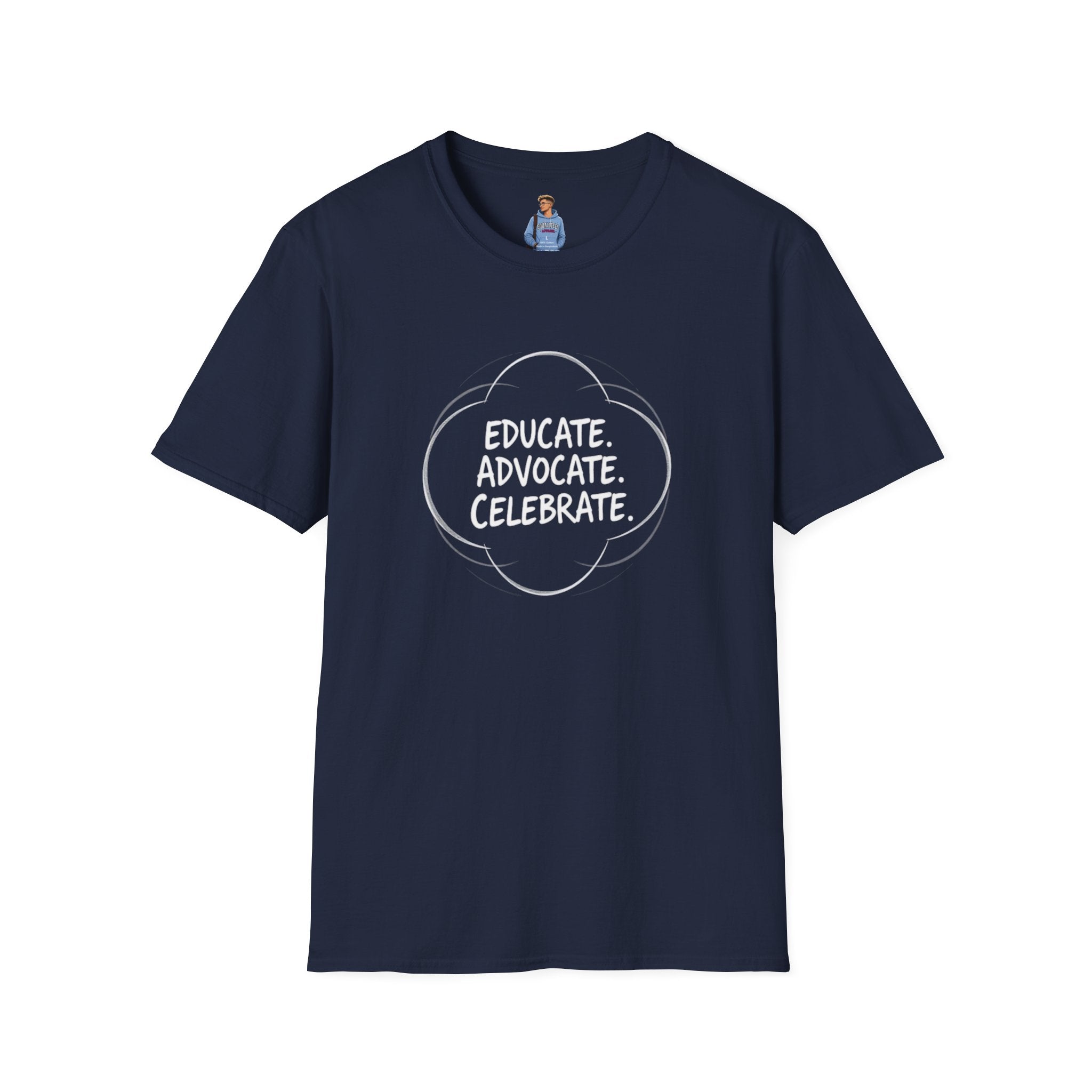 Subtle Pride Educate Advocate Celebrate Minimalist T-Shirt for Every Occasion