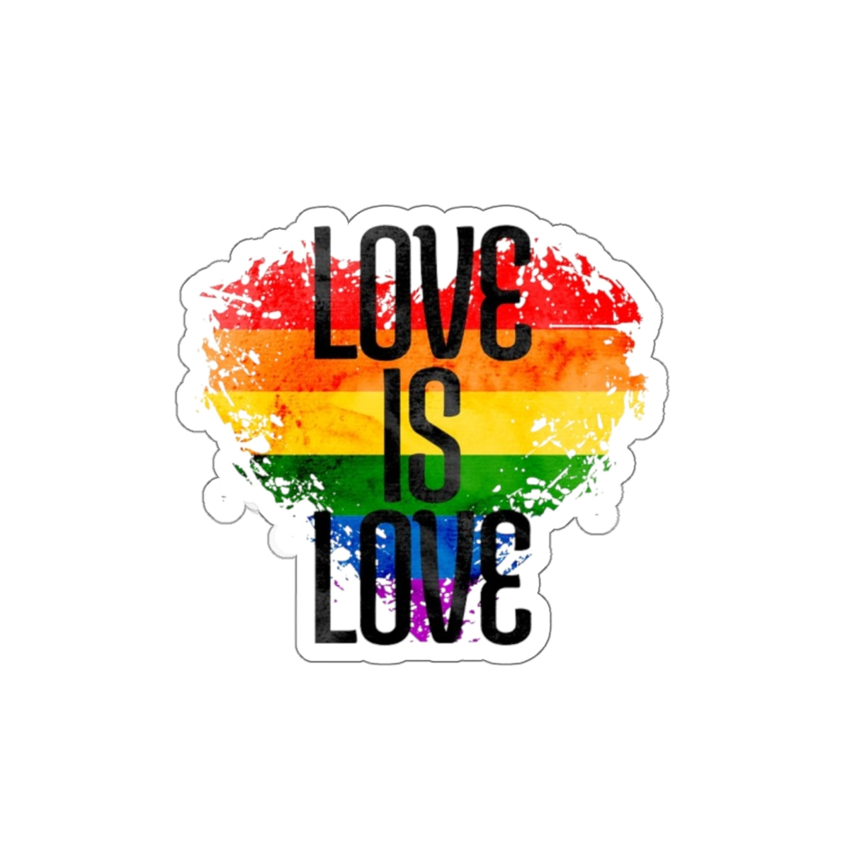 Die-Cut Stickers - Love is Love Rainbow Heart - EqualiTees.Me