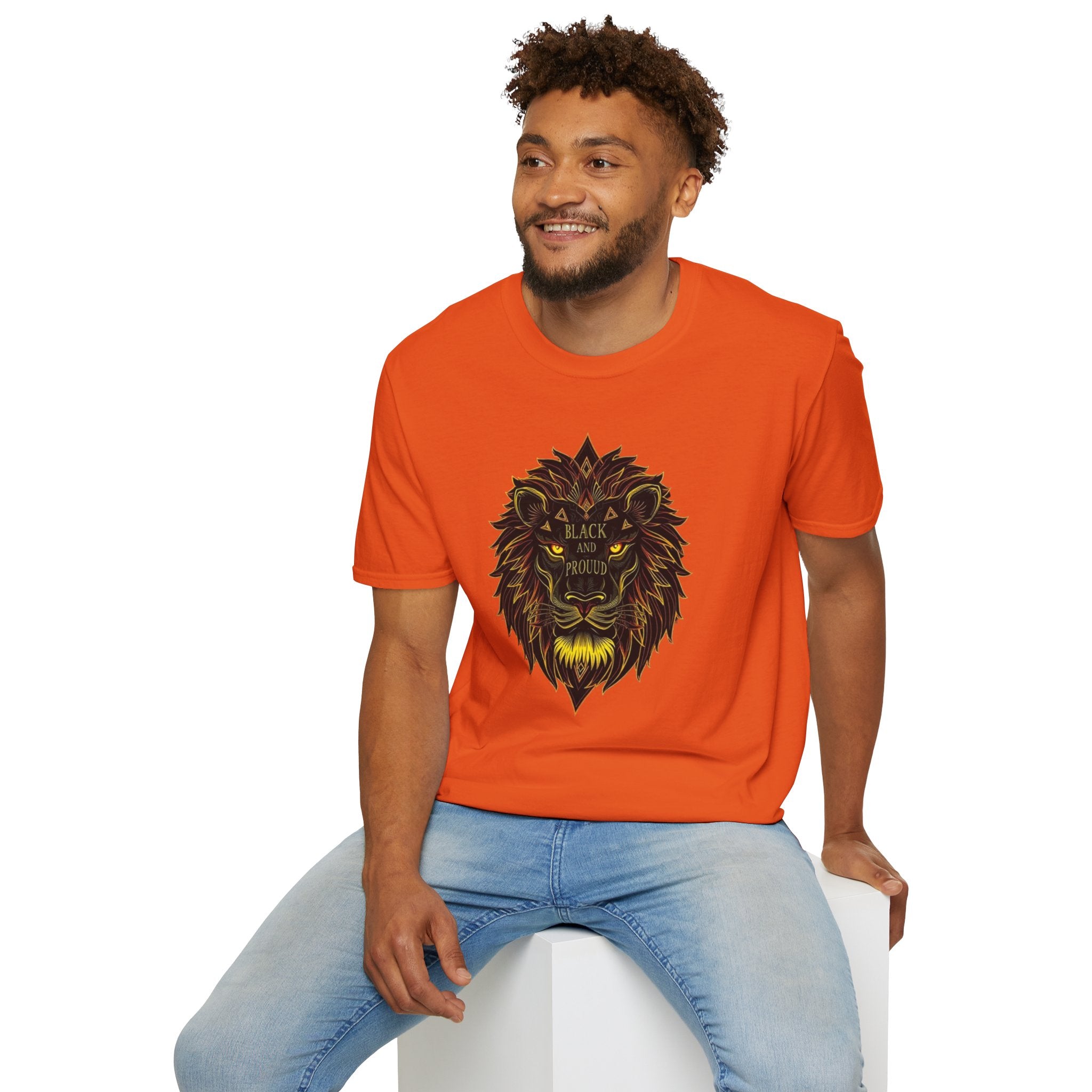Black & Proud Lion Softstyle T-Shirt - Unisex Graphic Tee