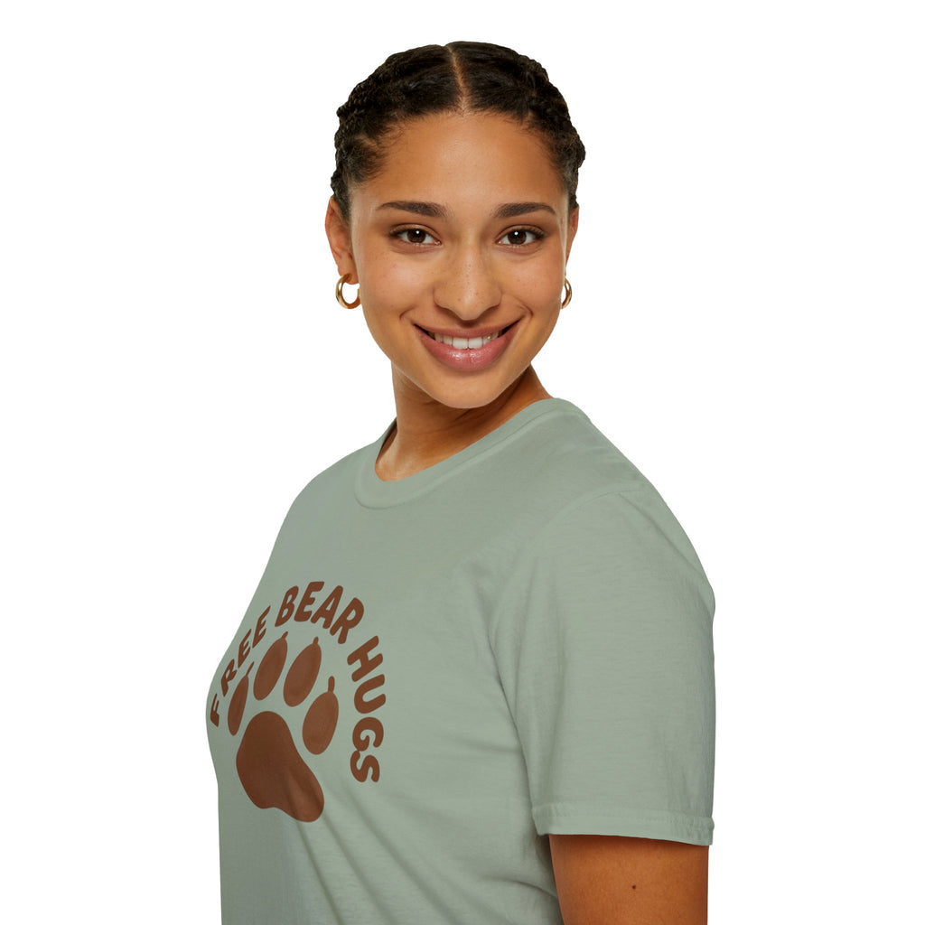 Free Bear Hugs T-Shirt — Cute Paw Print Wildlife Tee