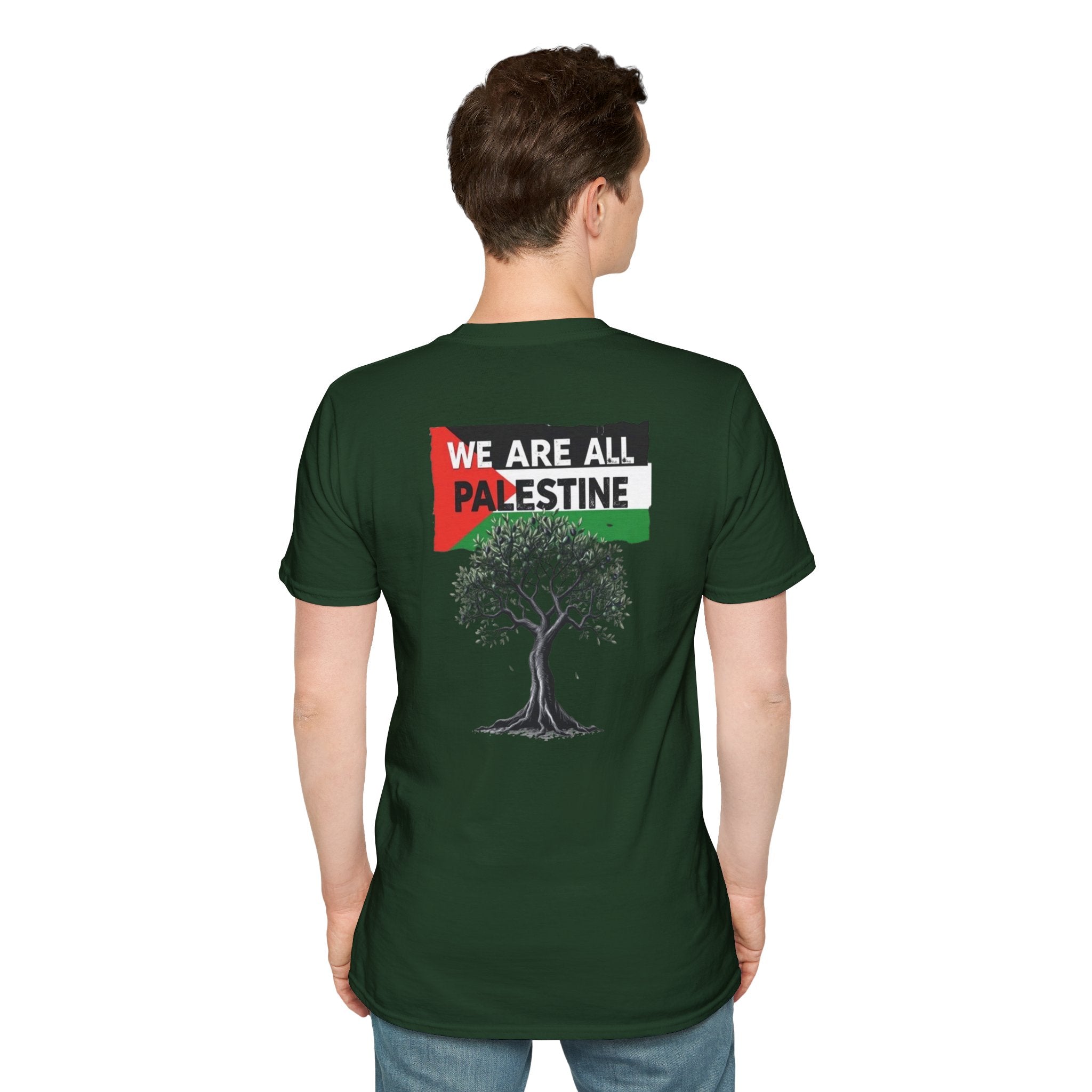 Camiseta unisex de estilo suave: "Apoya a Gaza y todos somos Palestina".