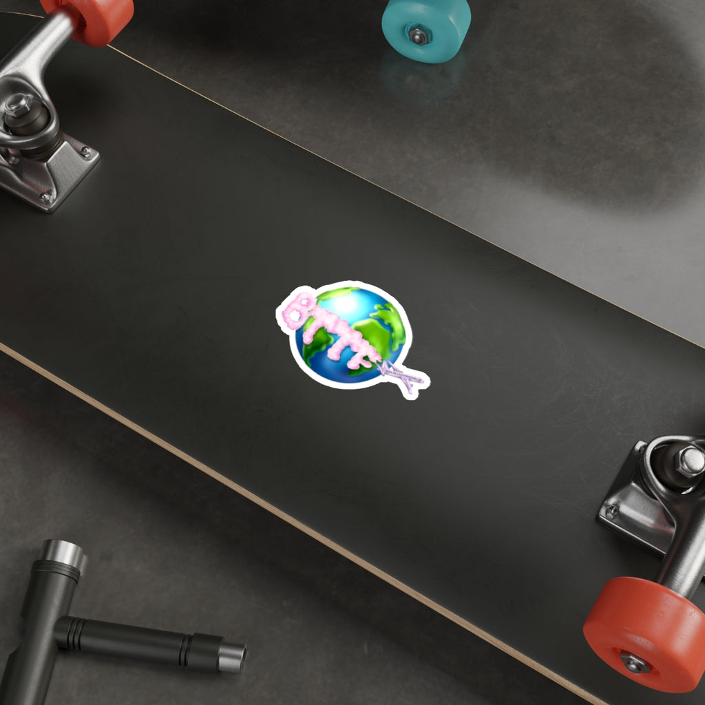 BTTF Airplane Globe Die-Cut Sticker