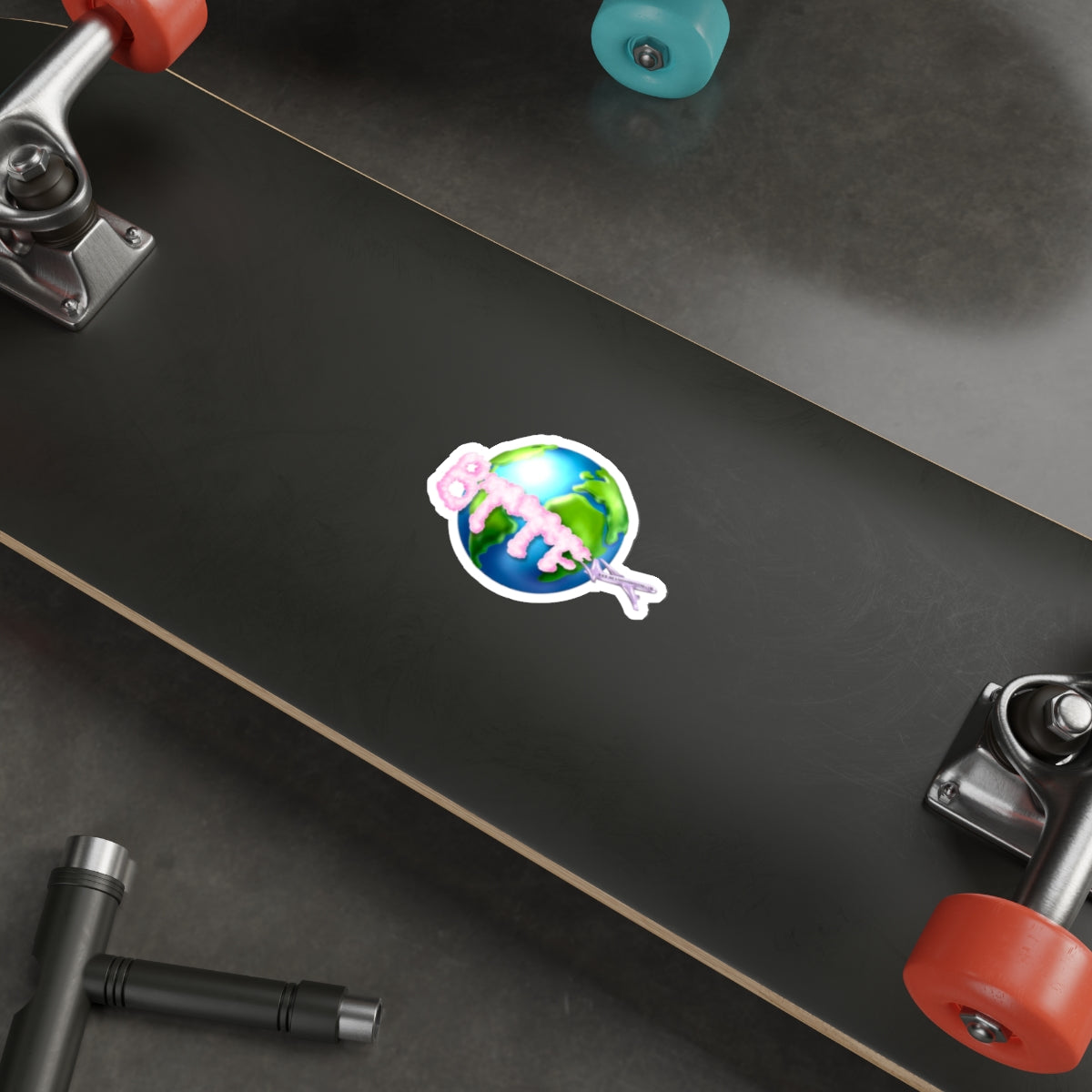 BTTF Airplane Globe Die-Cut Sticker