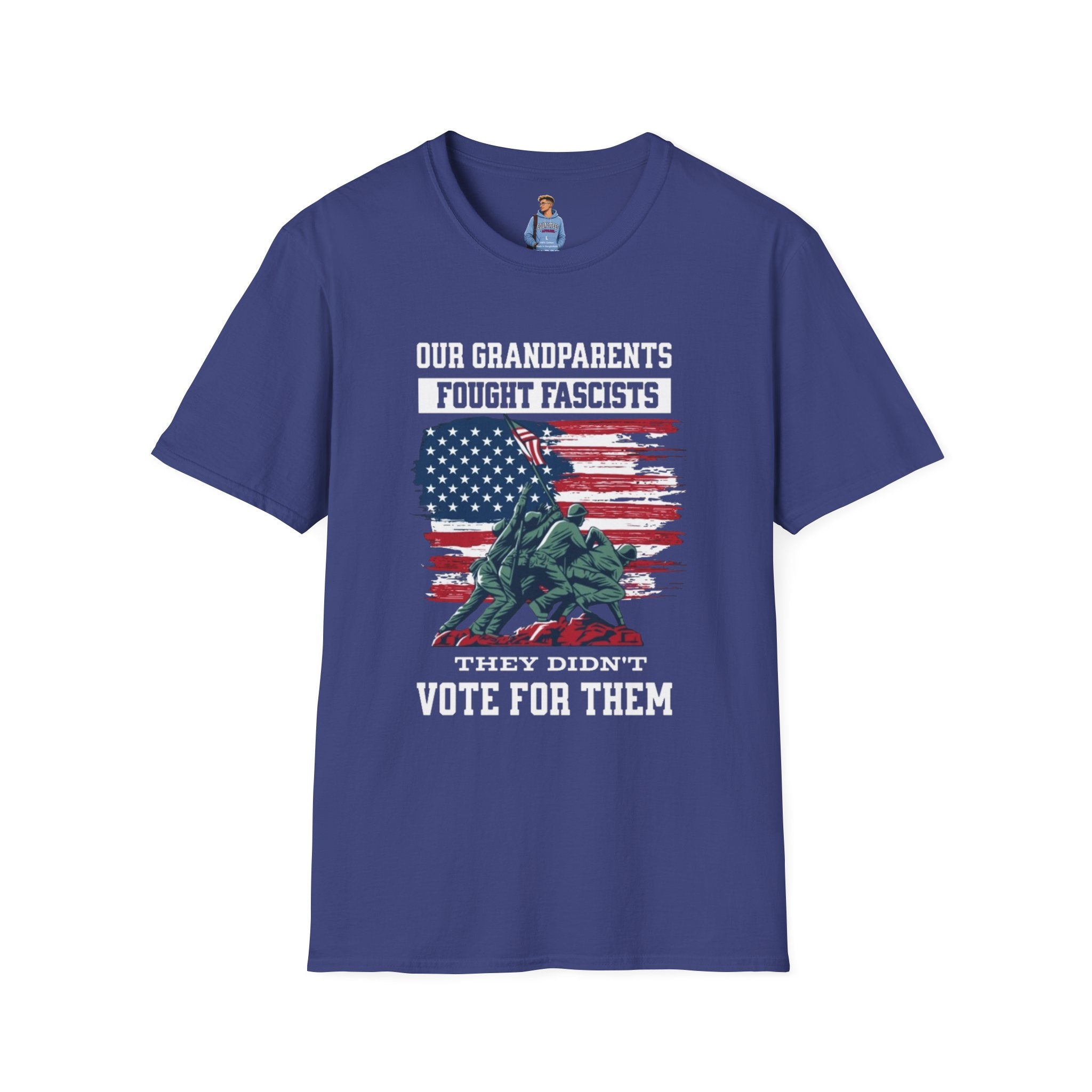 Unisex Softstyle T-Shirt: 'Our Grandparents Fought Fascists' Patriotic Tee