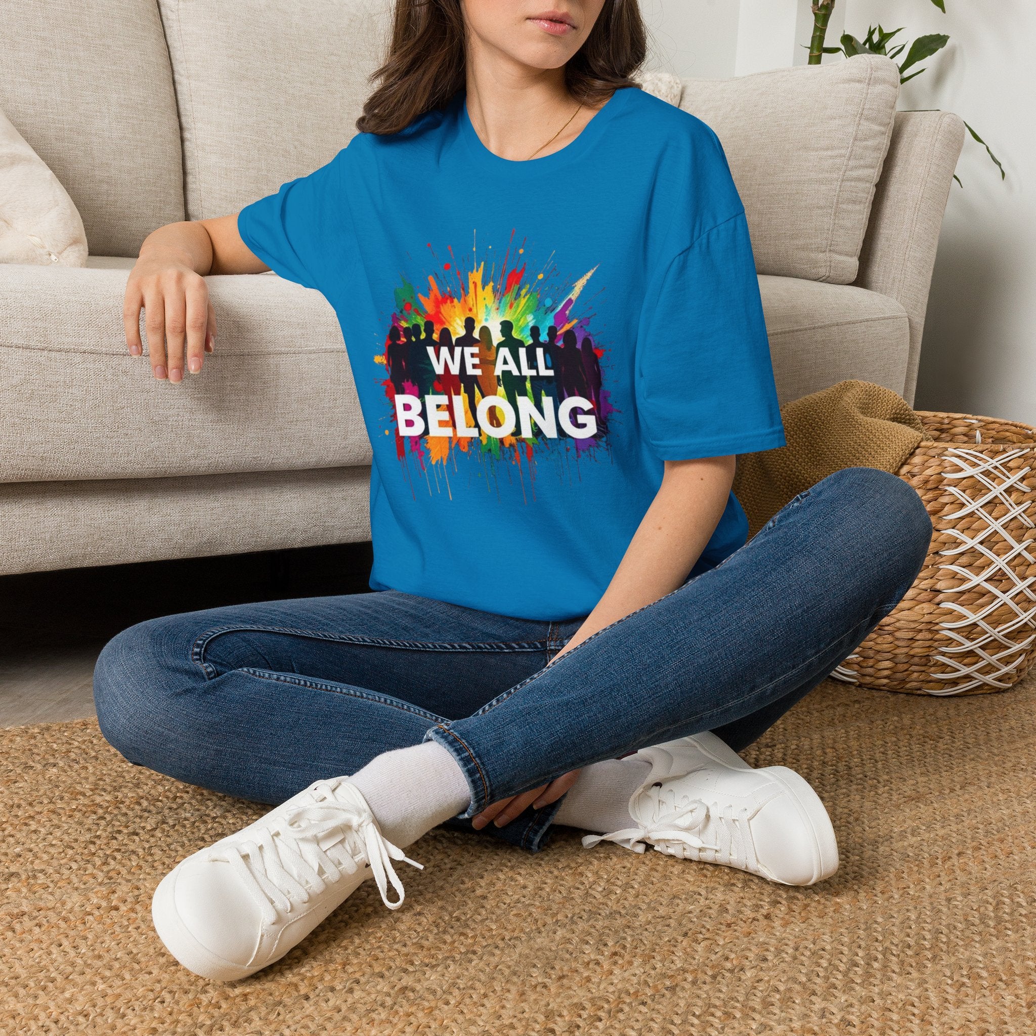We All Belong Unisex Softstyle T-Shirt - Colorful Pride Tee
