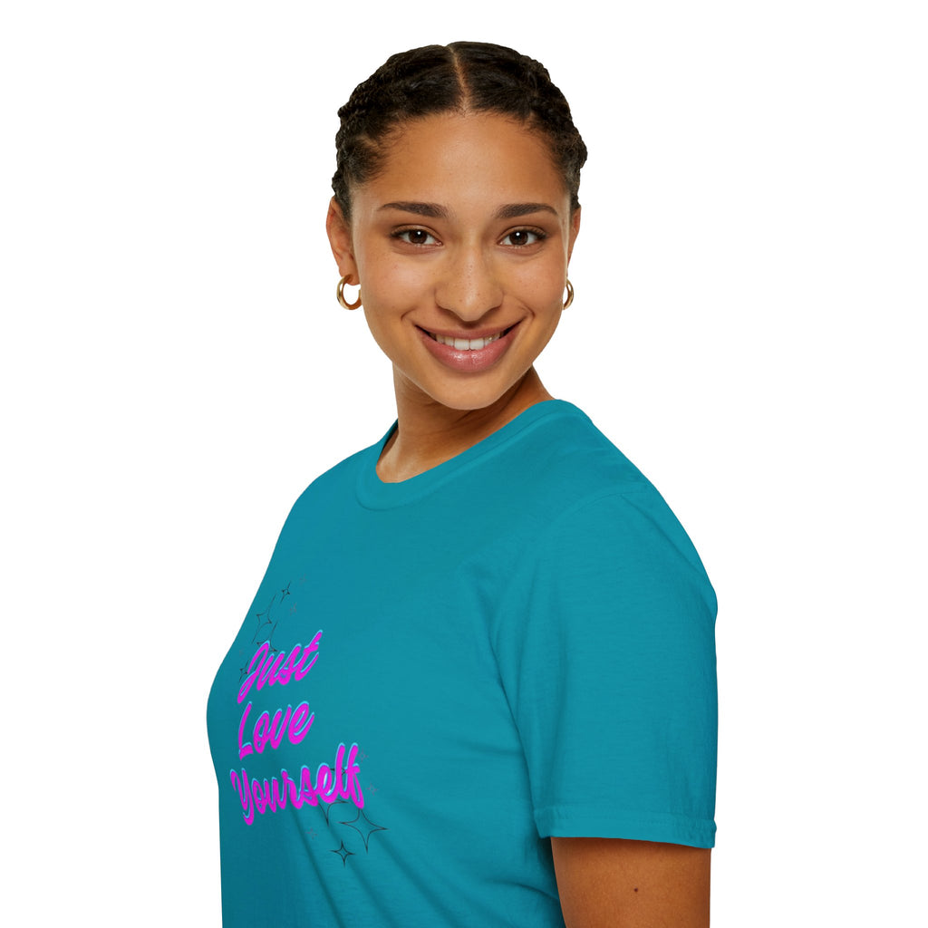Camiseta unisex de estilo suave "Just Love Yourself": camiseta motivacional para el amor propio