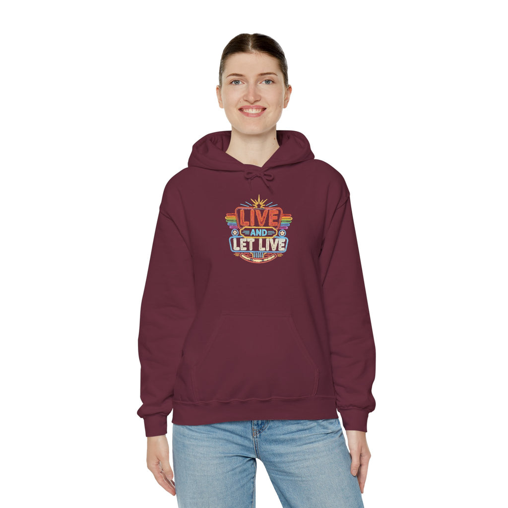 Live And Let Live Hoodie — Retro Peace Graphic Pullover