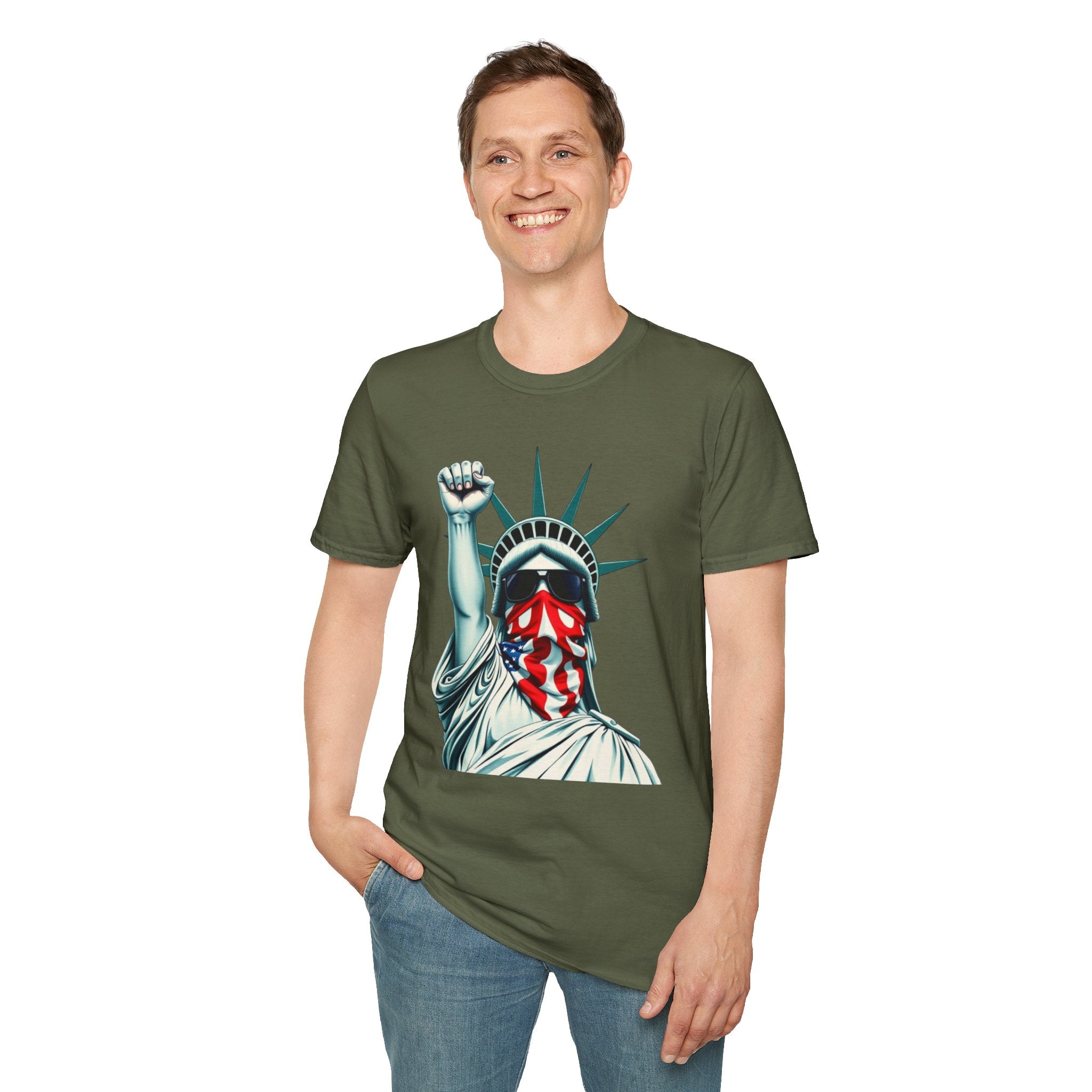 Resist - Patriotic Statue of Liberty T-Shirt - Unisex Softstyle Tee