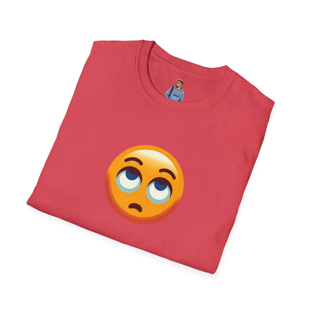 Camiseta unisex de estilo suave con emoji de ojos en blanco | Camiseta gráfica informal para el día a día