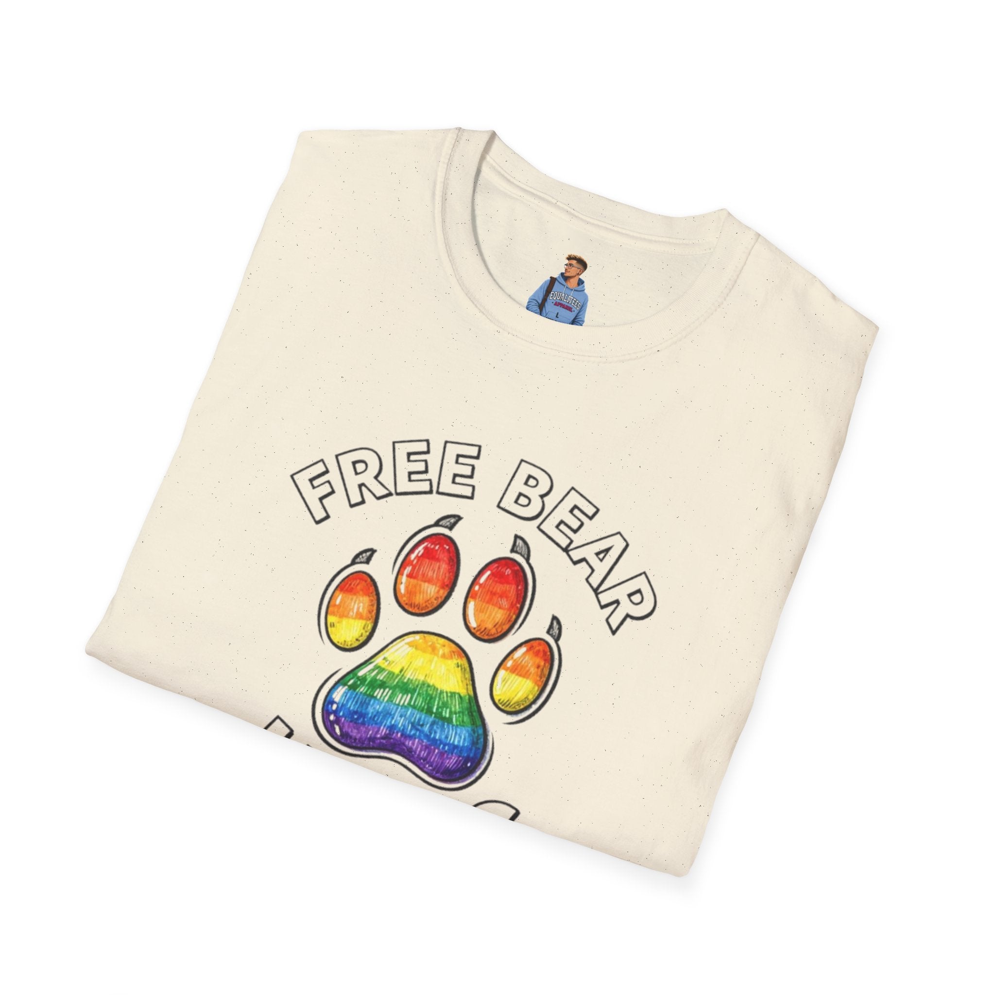 Free Bear Hugs Rainbow Paw T-Shirt