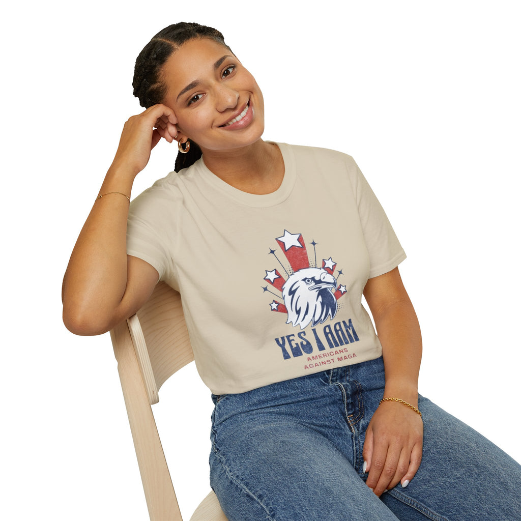 Americans Against MAGA Red Patriots Unisex Softstyle T-Shirt