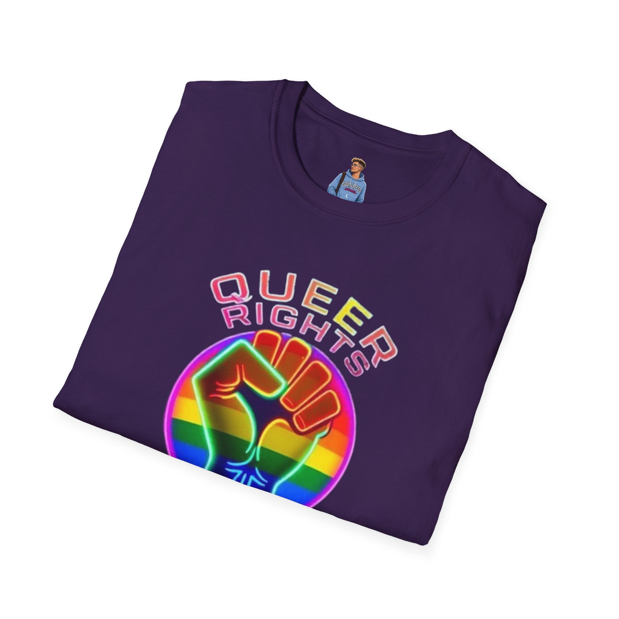 Unisex Softstyle T-Shirt - Queer Rights Are Human Rights Statement Tee