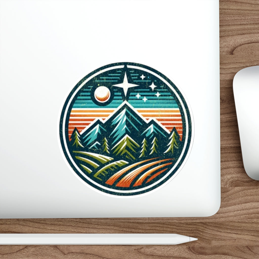 Die-Cut Stickers - Mountain Night Scene - EqualiTees.Me