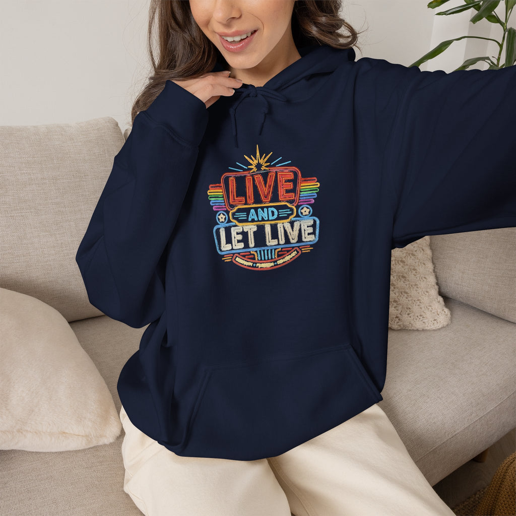 Live And Let Live Hoodie — Retro Peace Graphic Pullover