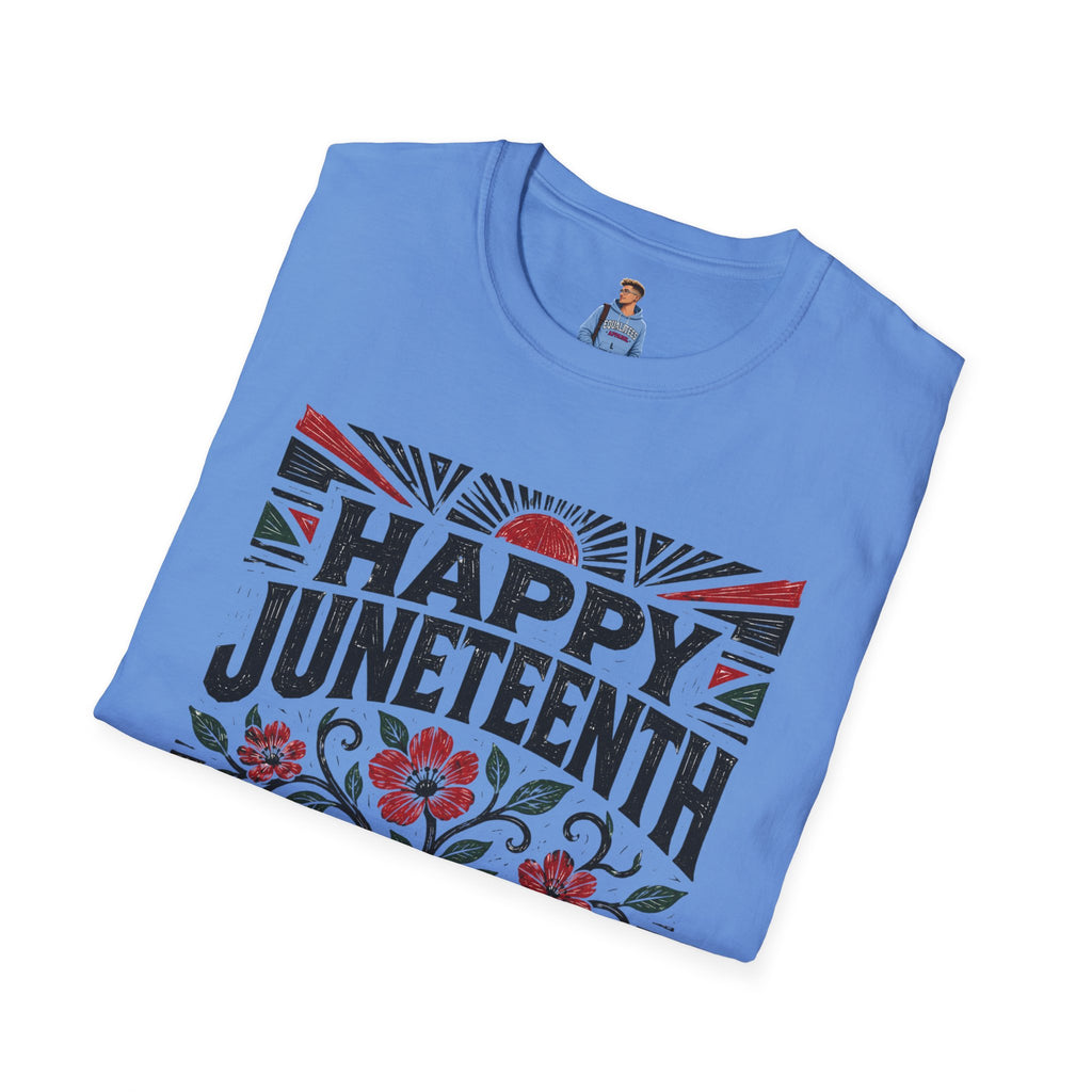 Juneteenth T-Shirt — "Happy Juneteenth" Floral Freedom Tee