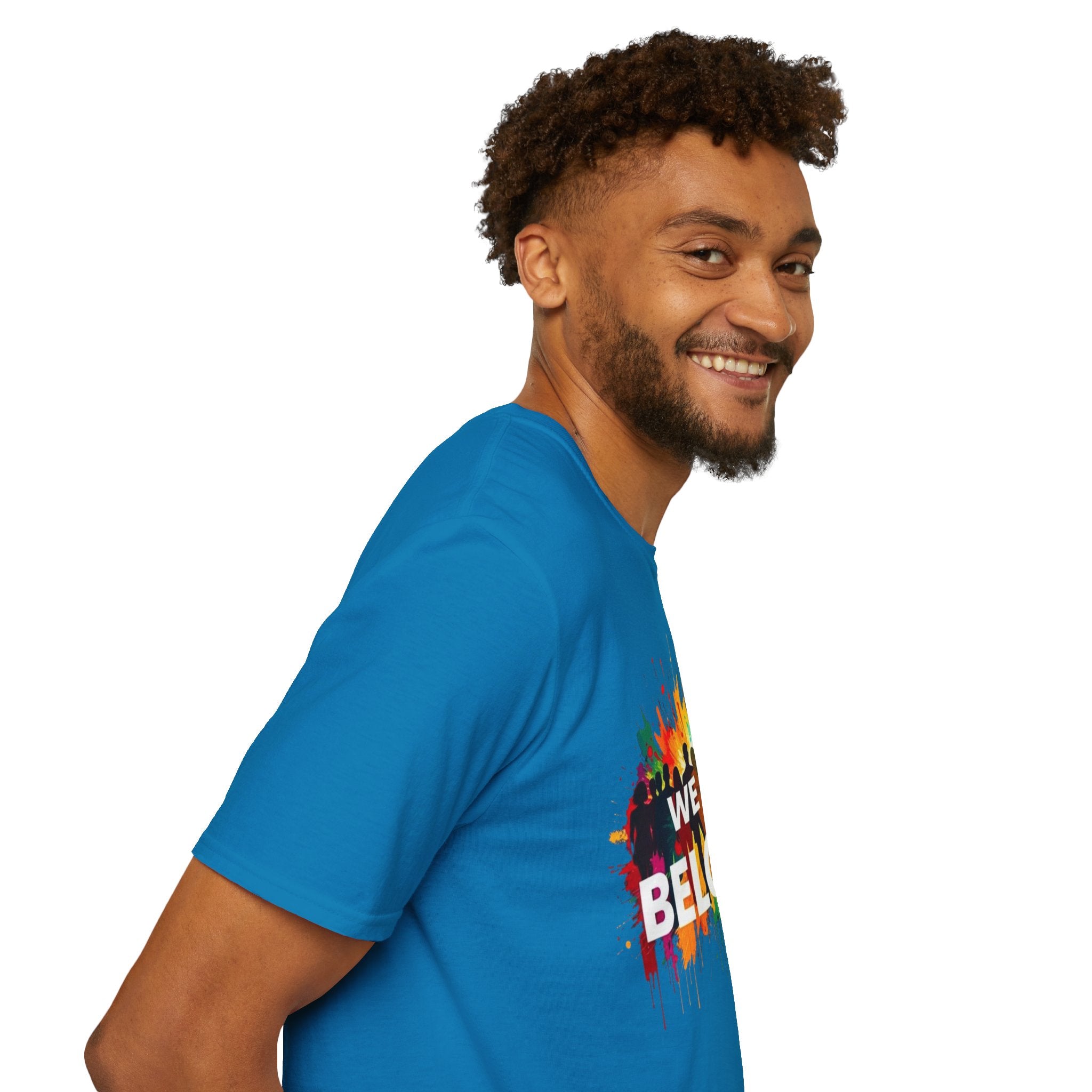 We All Belong Unisex Softstyle T-Shirt - Colorful Pride Tee