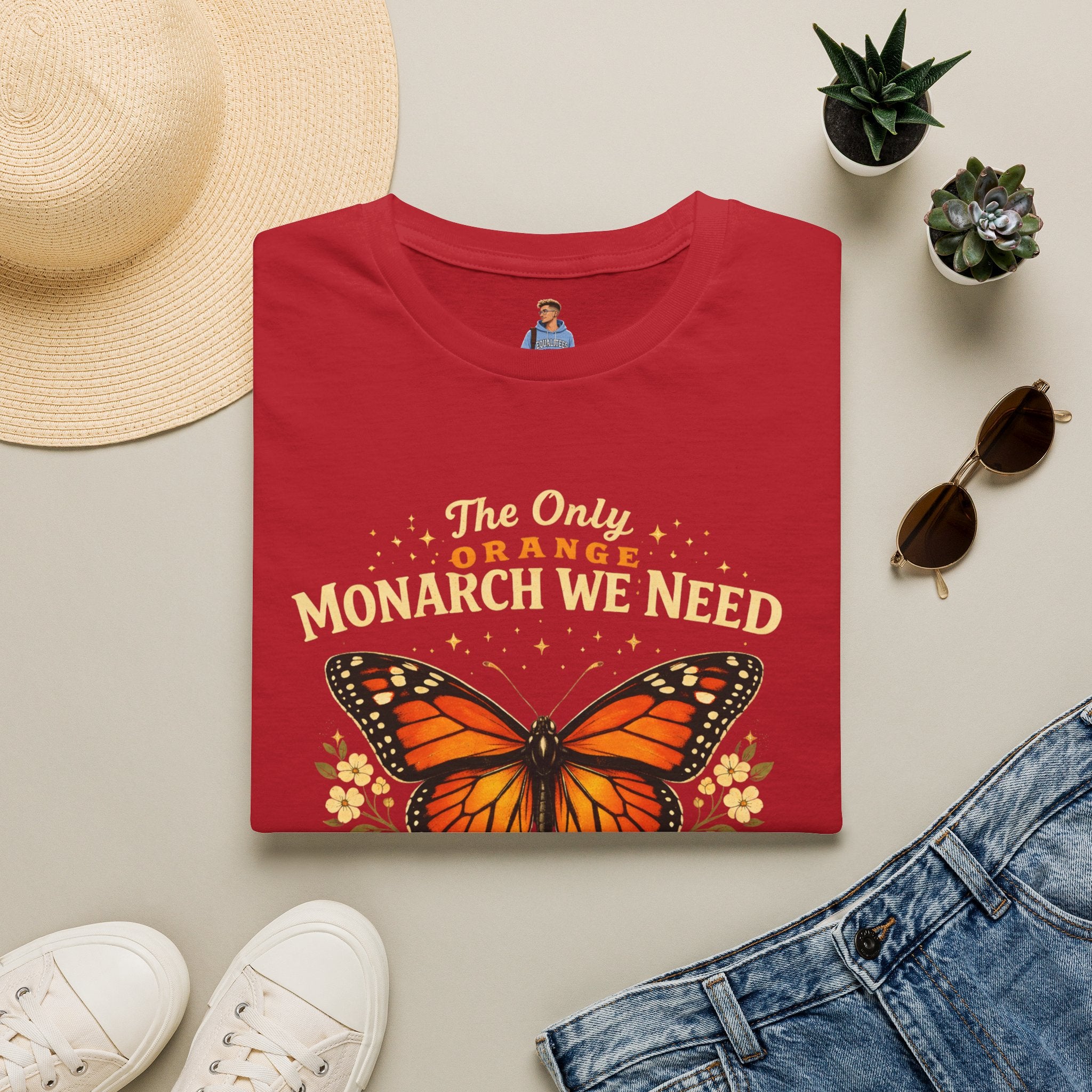 Monarch Butterfly T-Shirt — "The Only Orange Monarch We Need" No Kings Tee