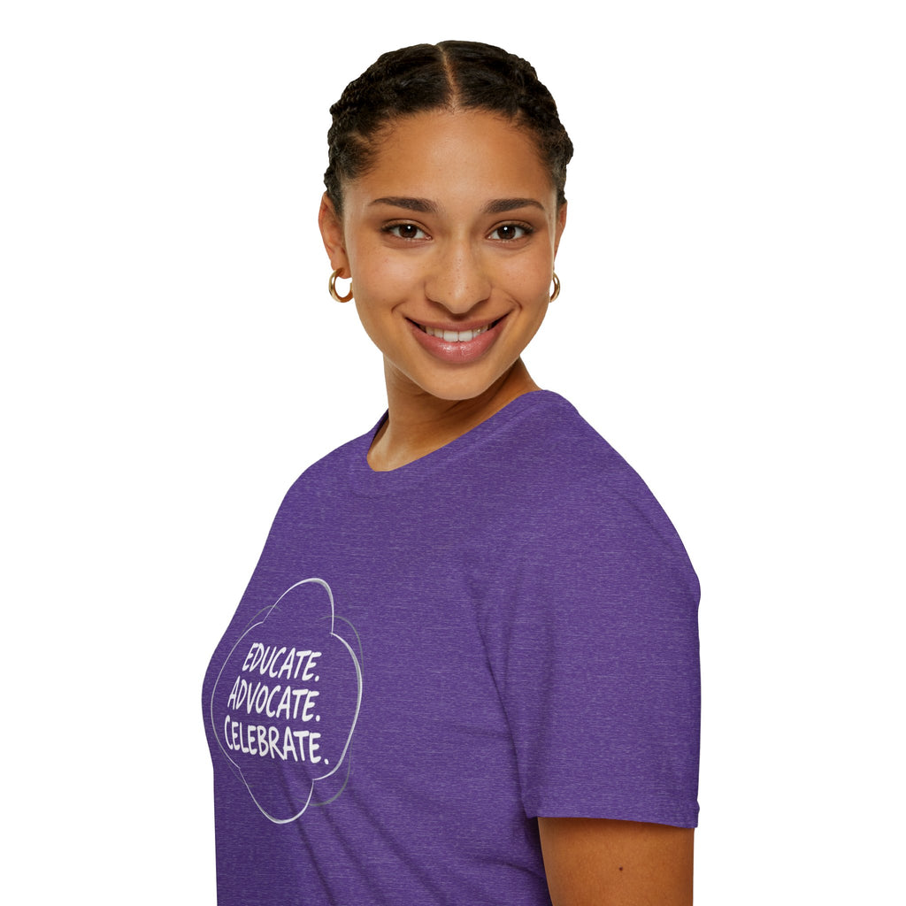 Subtle Pride Educate Advocate Celebrate Minimalist T-Shirt for Every Occasion