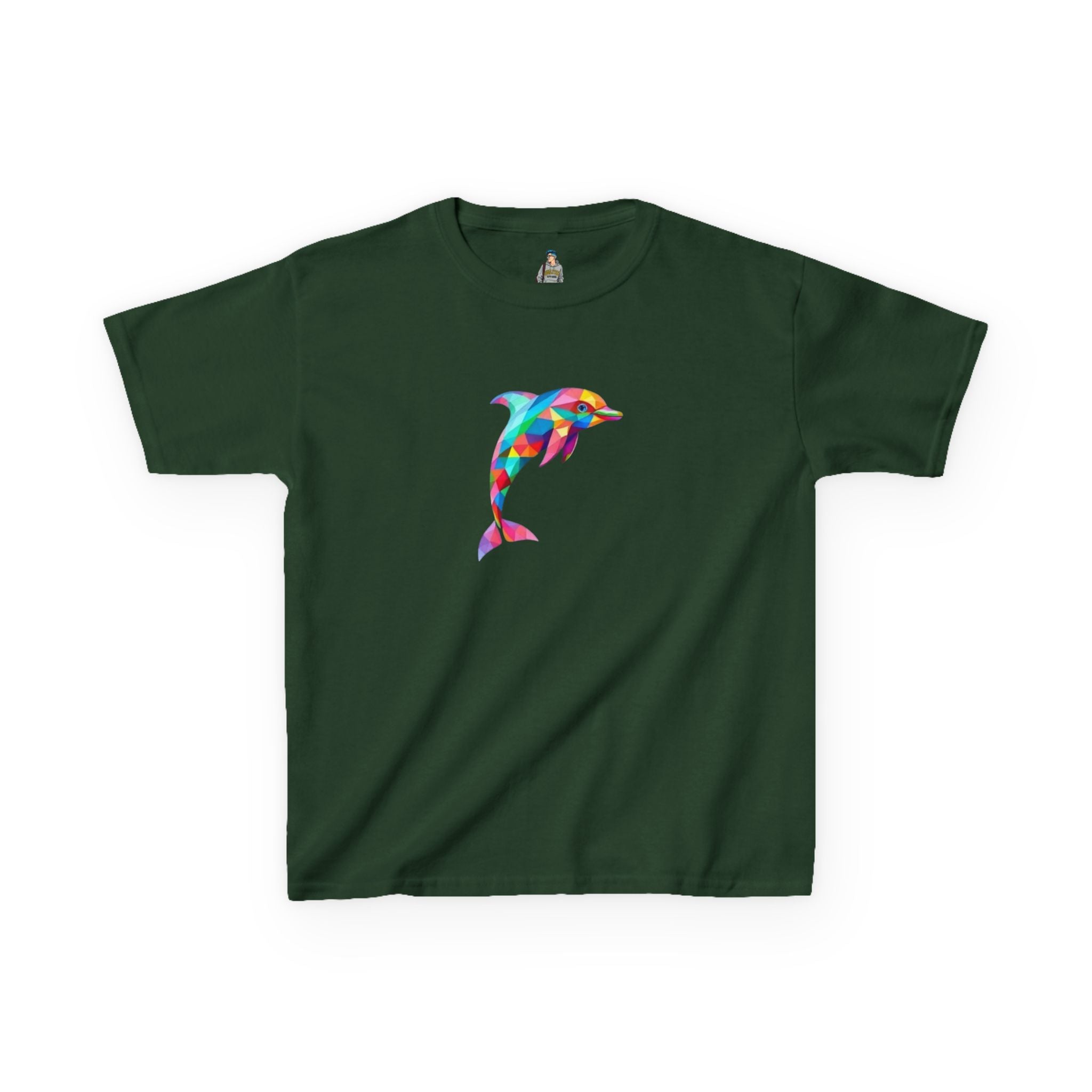 Colorful Fractal Dolphin Kids Heavy Cotton Tee - EqualiTees.Me
