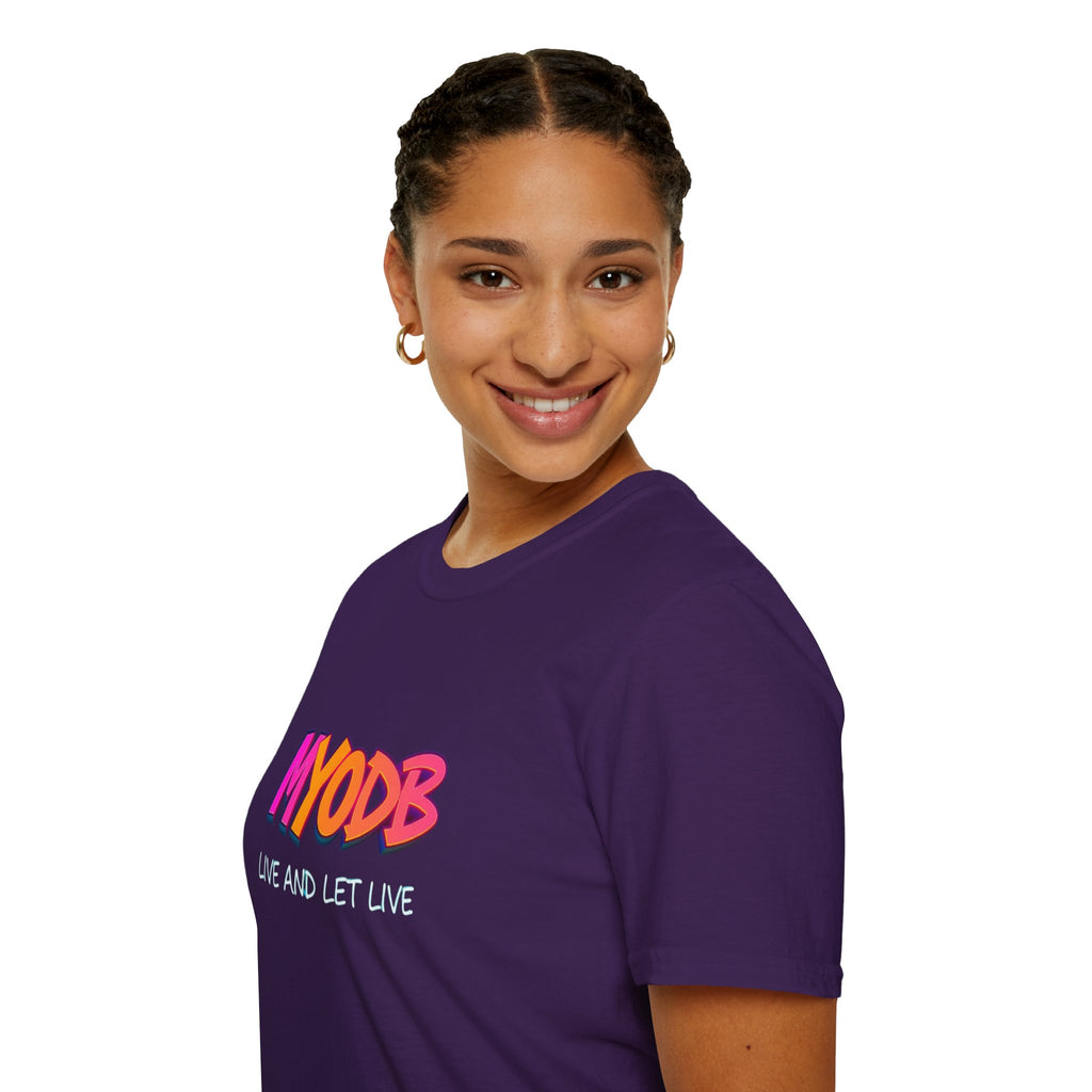Camiseta MYODB "Vive y deja vivir" | Camiseta unisex de estilo suave | Ropa informal