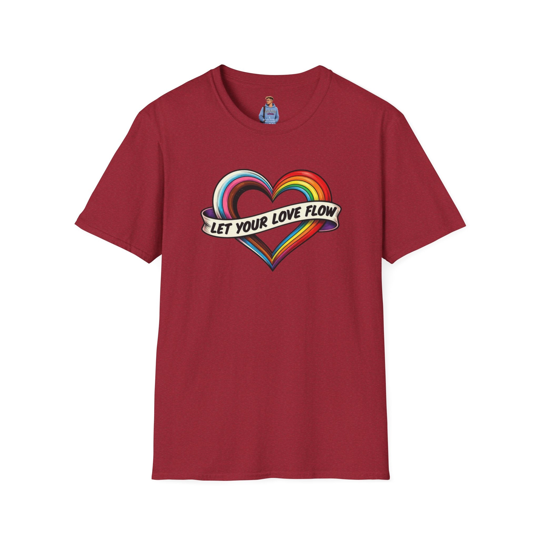 Let Your Love Flow Rainbow Heart T-Shirt