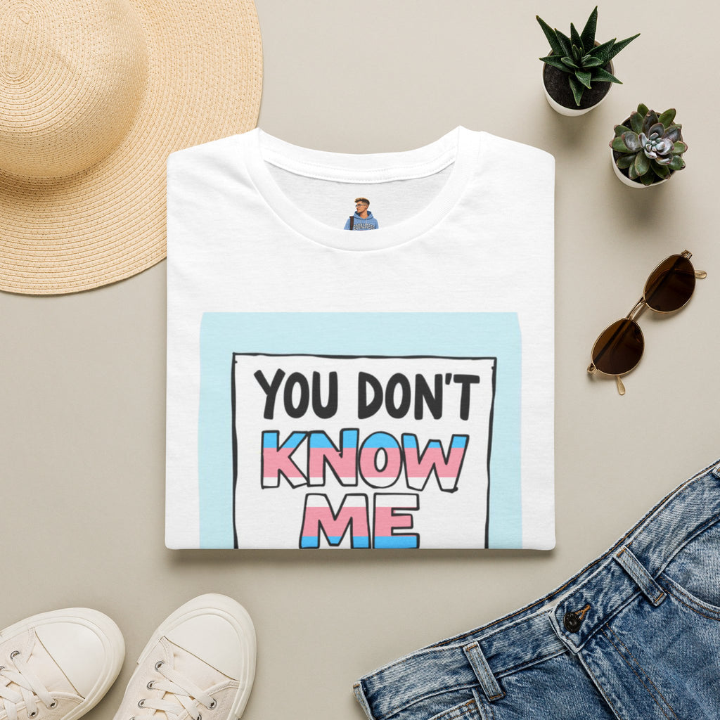 You Don't Know Me Enough to Hate Me Trans Pride T-Shirt - Unisex Softstyle Tee for Casual Wear