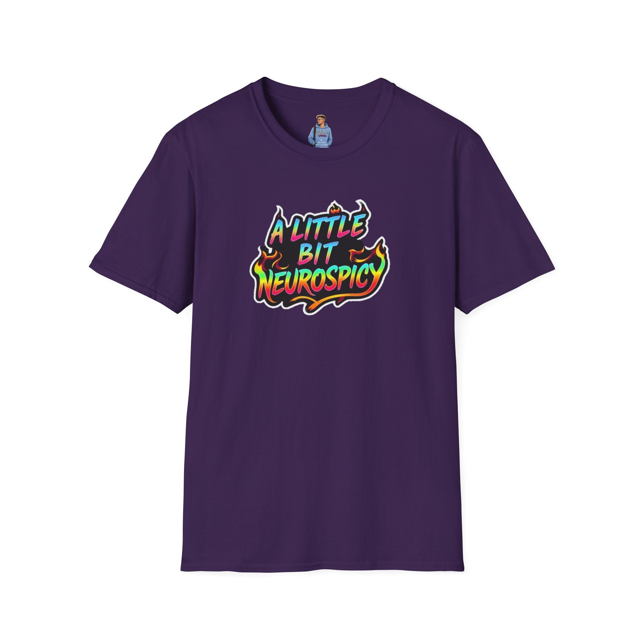 A Little Bit Neurospicy Unisex Softstyle T-Shirt - Fun & Quirky Graphic Tee for Neurodivergent Awareness