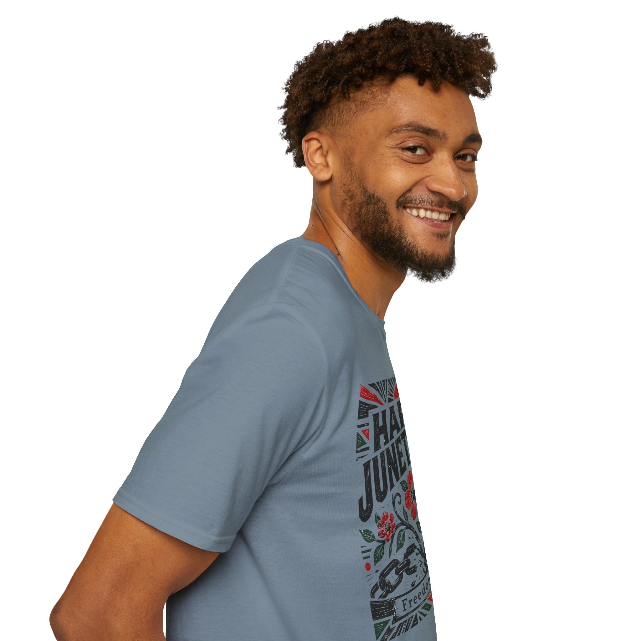 Juneteenth T-Shirt — "Happy Juneteenth" Floral Freedom Tee