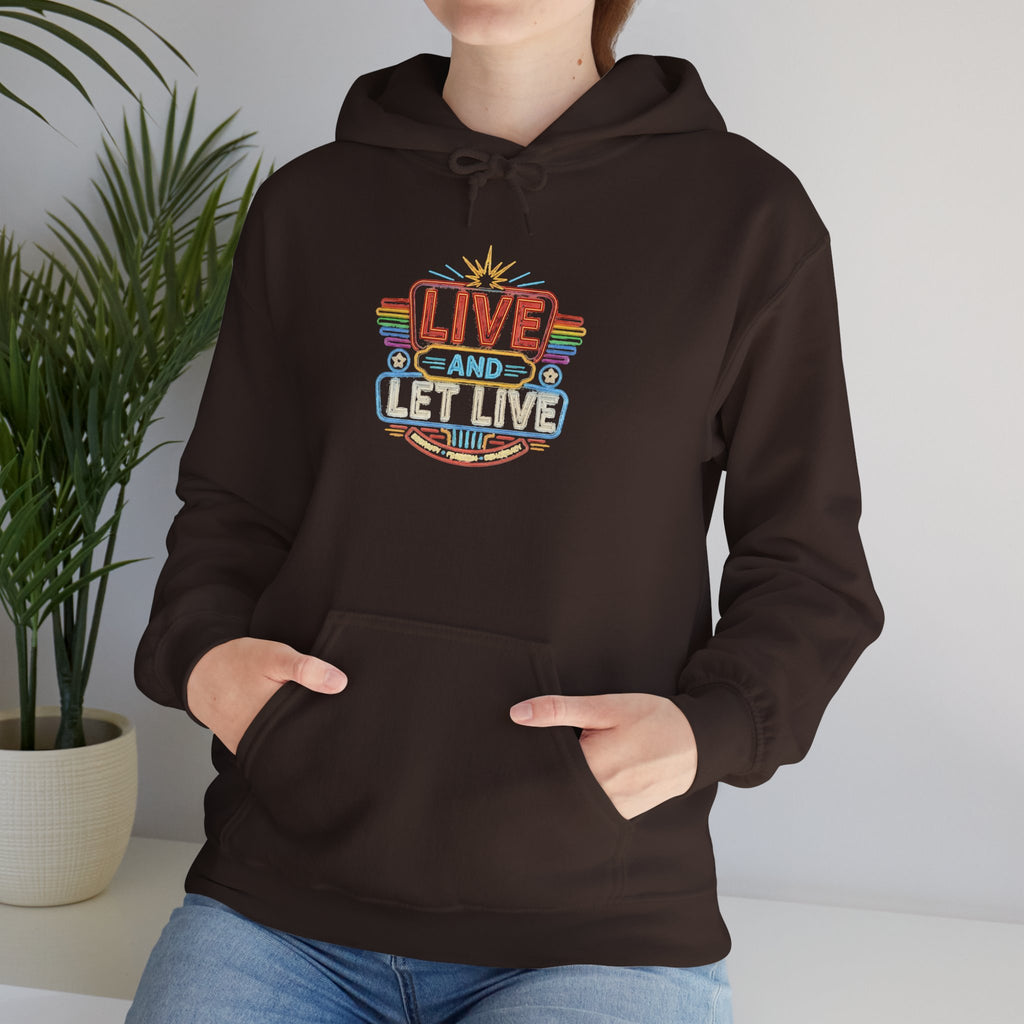 Live And Let Live Hoodie — Retro Peace Graphic Pullover