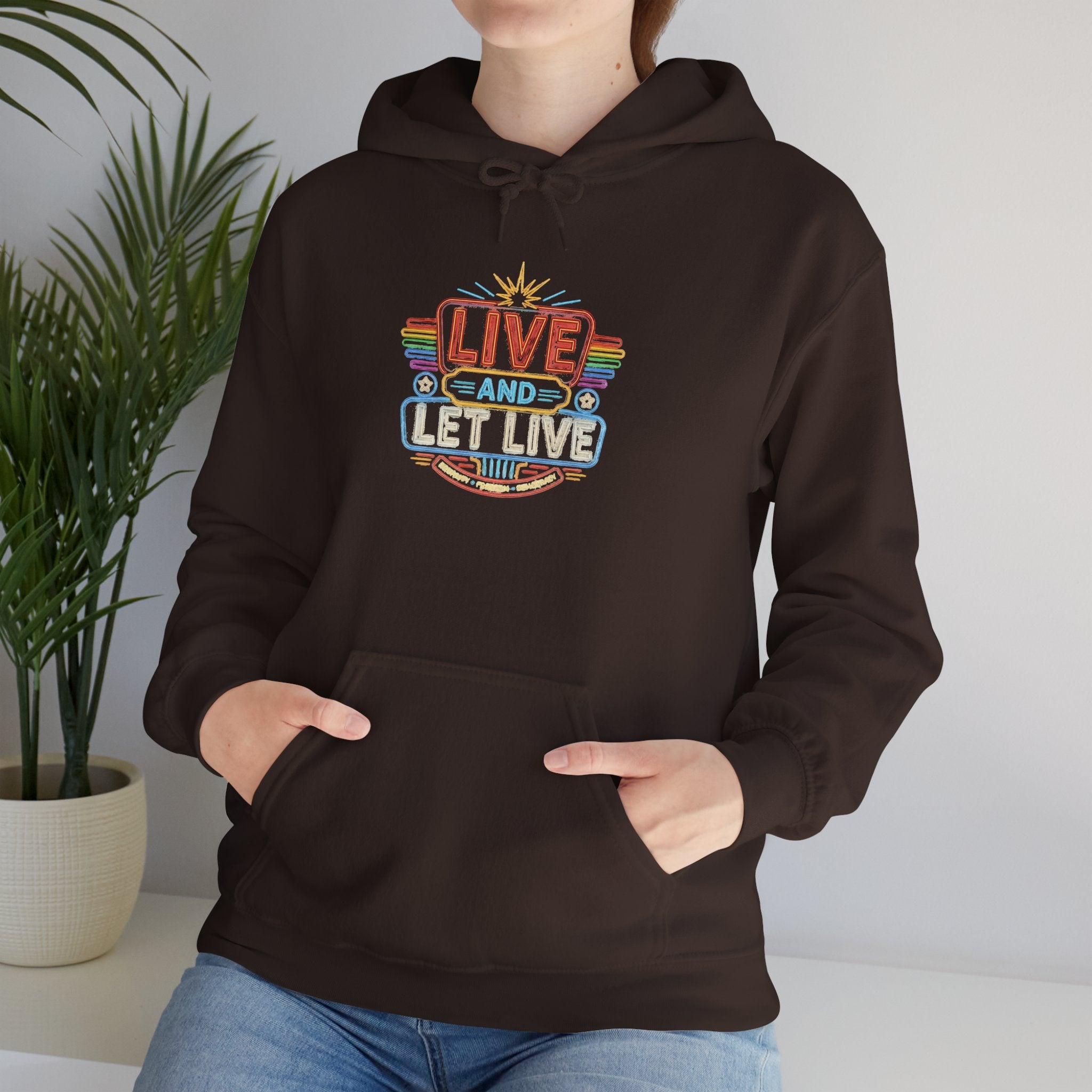 Live And Let Live Hoodie — Retro Peace Graphic Pullover