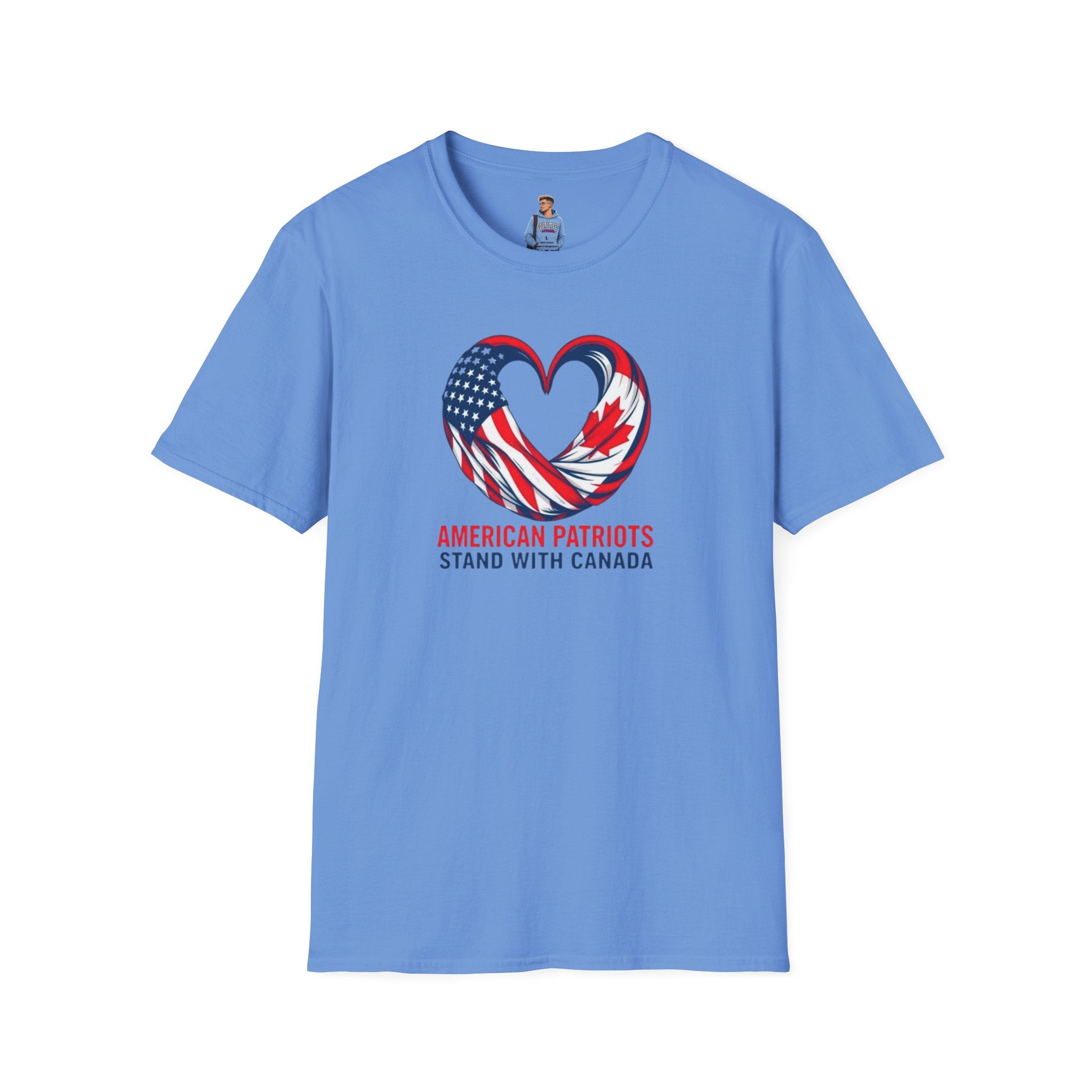 Camiseta unisex de estilo suave "American Patriots Stand with Canada"