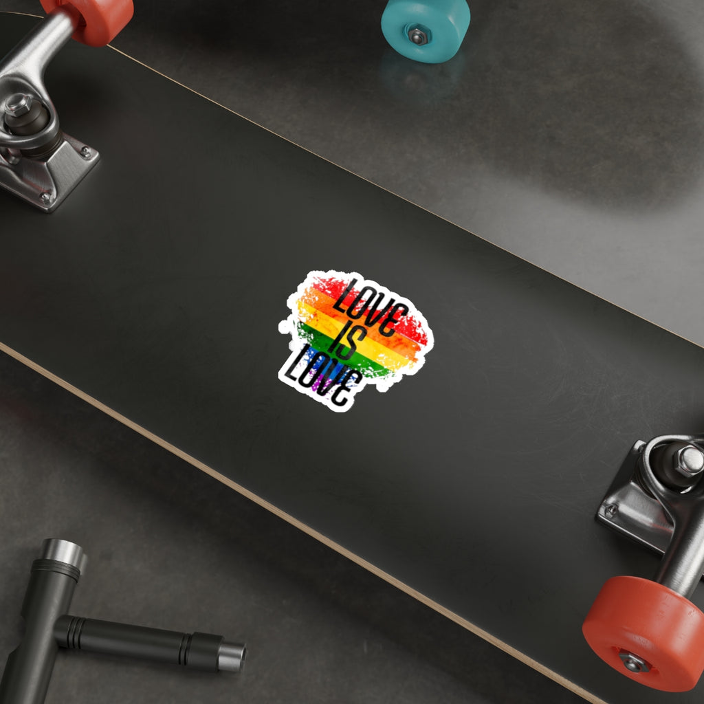 Die-Cut Stickers - Love is Love Rainbow Heart - EqualiTees.Me