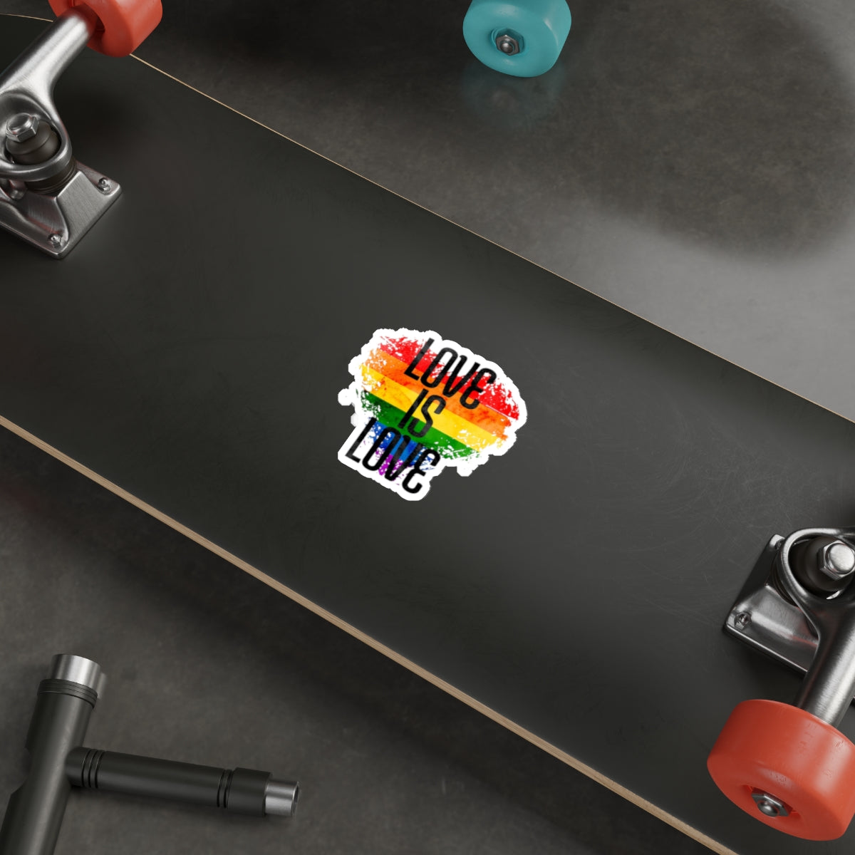 Die-Cut Stickers - Love is Love Rainbow Heart - EqualiTees.Me