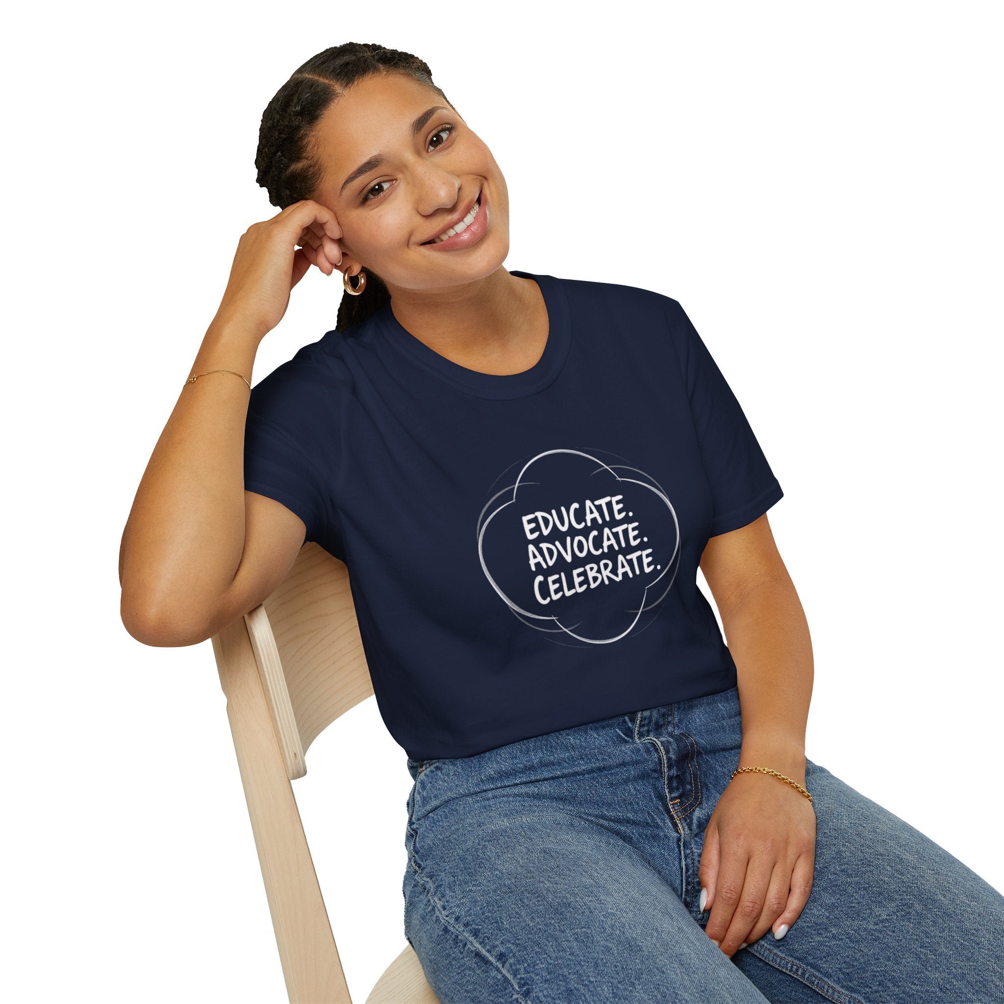 Subtle Pride Educate Advocate Celebrate Minimalist T-Shirt for Every Occasion