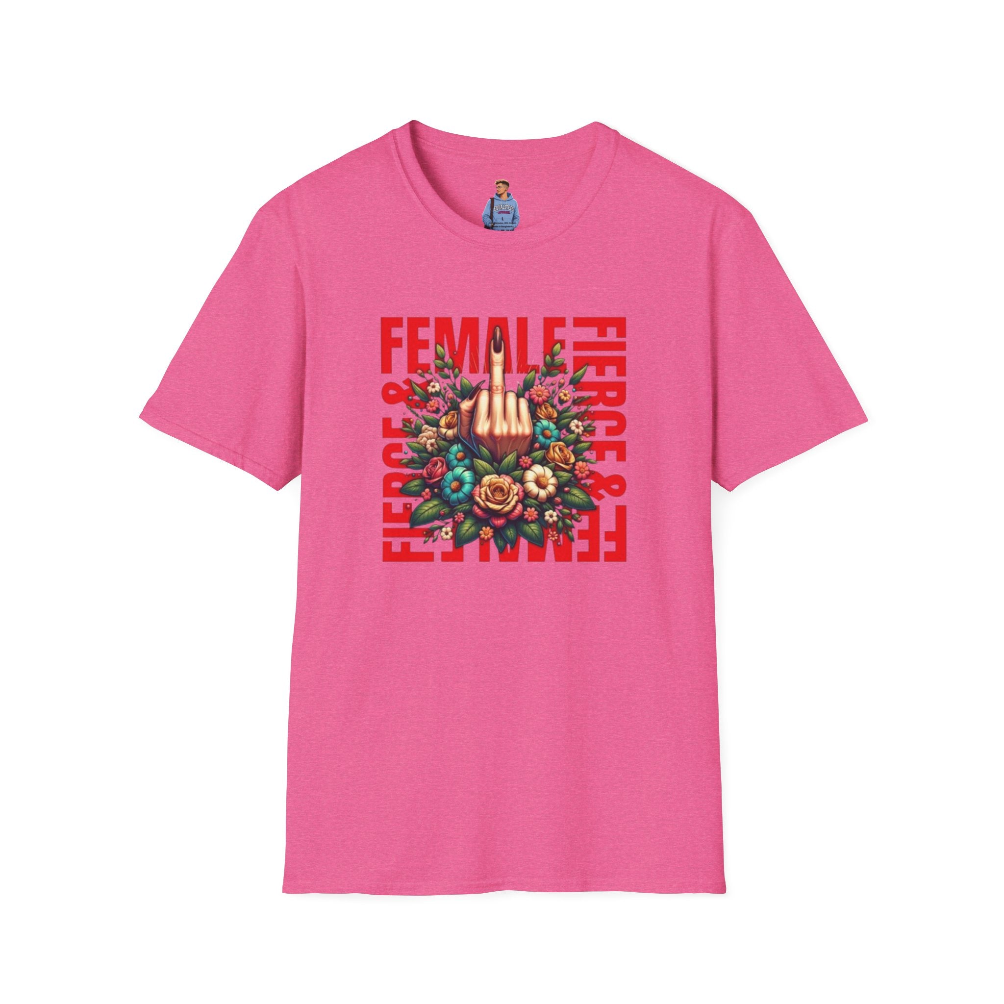 Fierce Female Unisex T-Shirt - Softstyle Floral Graphic Tee