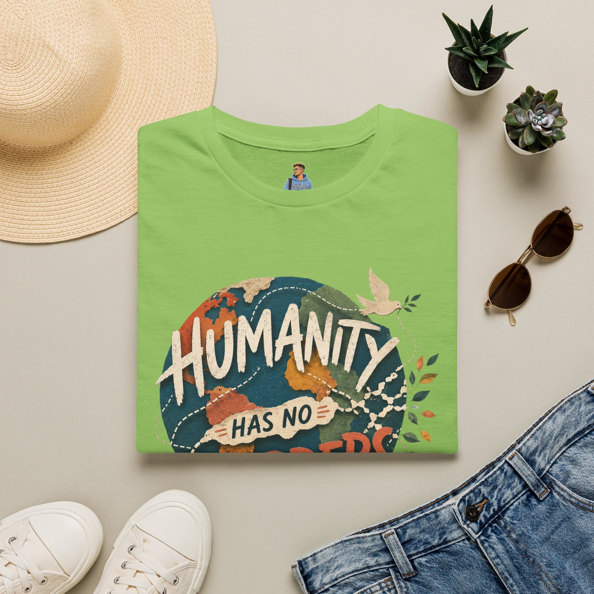 Humanity Has No Borders T-Shirt — Earth & Peace Graphic Tee