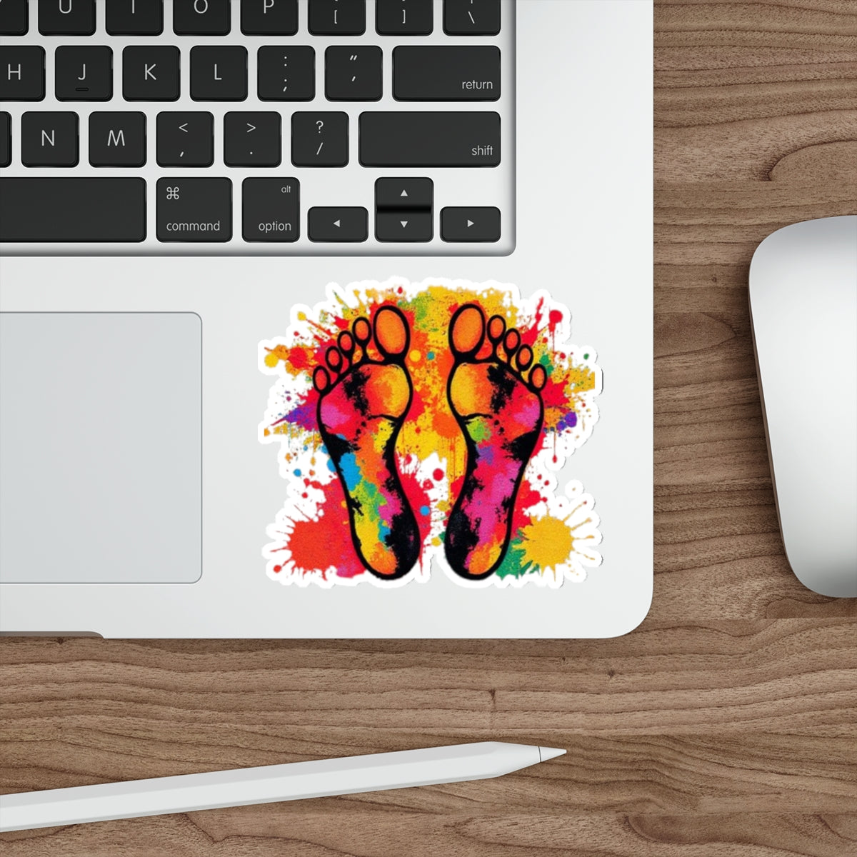 Die-Cut Stickers - Rainbow Feet Splattered Paint - EqualiTees.Me