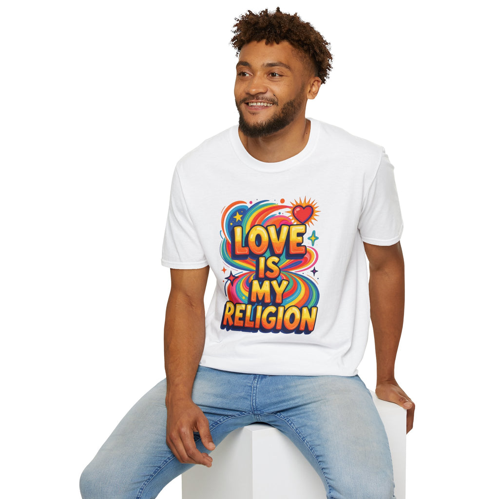 Love Is My Religion Retro Rainbow Graphic T-shirt
