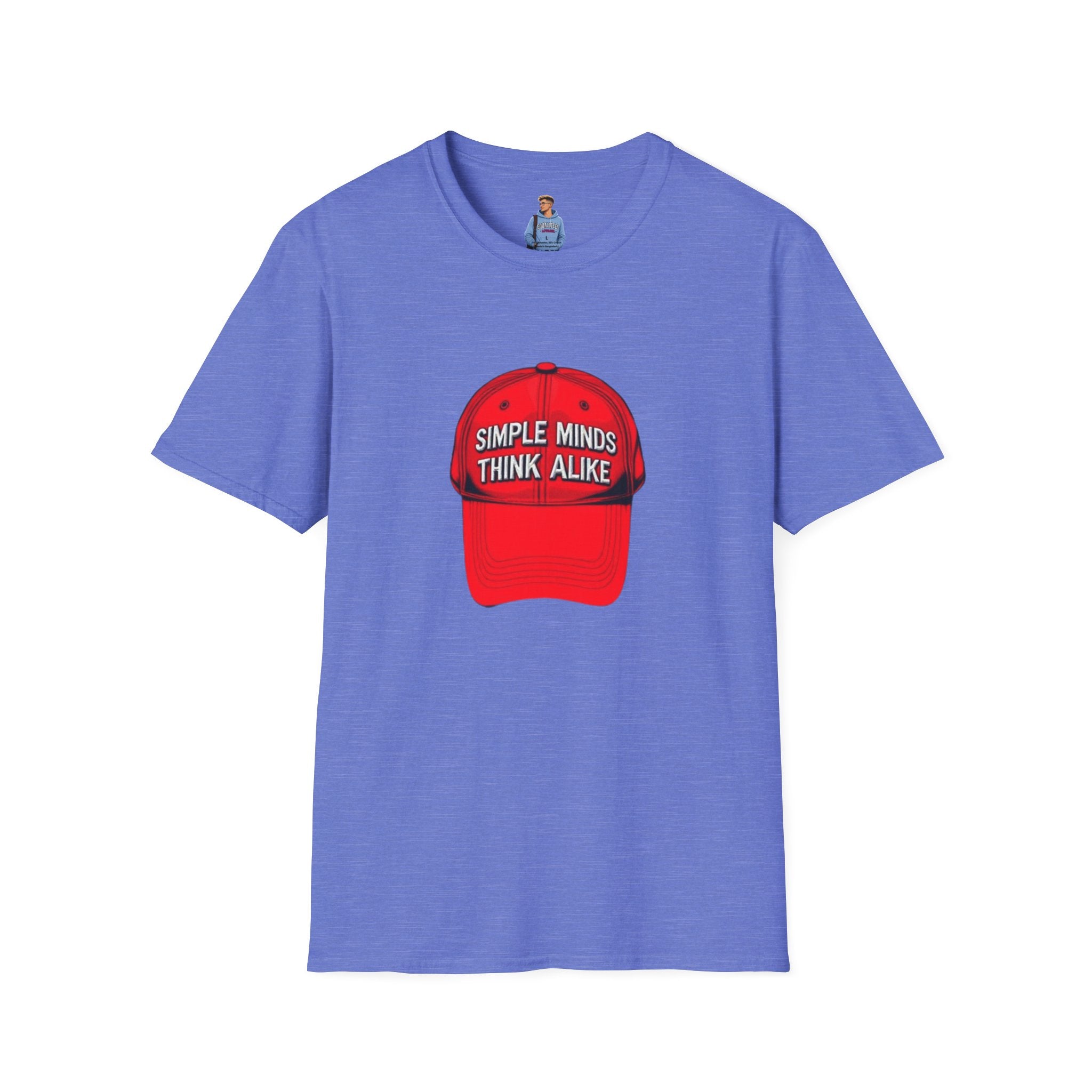 Camiseta unisex de estilo suave: camiseta gráfica con los lemas «Simple Minds Think Alike» y «Make America Think Again»