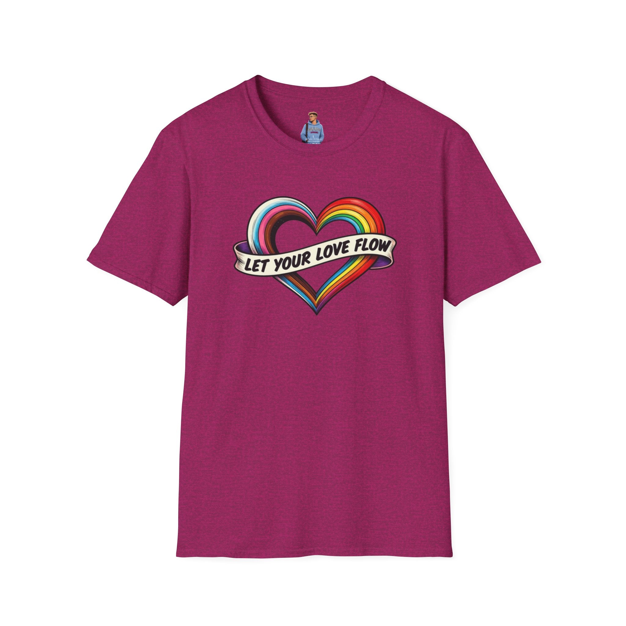 Let Your Love Flow Rainbow Heart T-Shirt