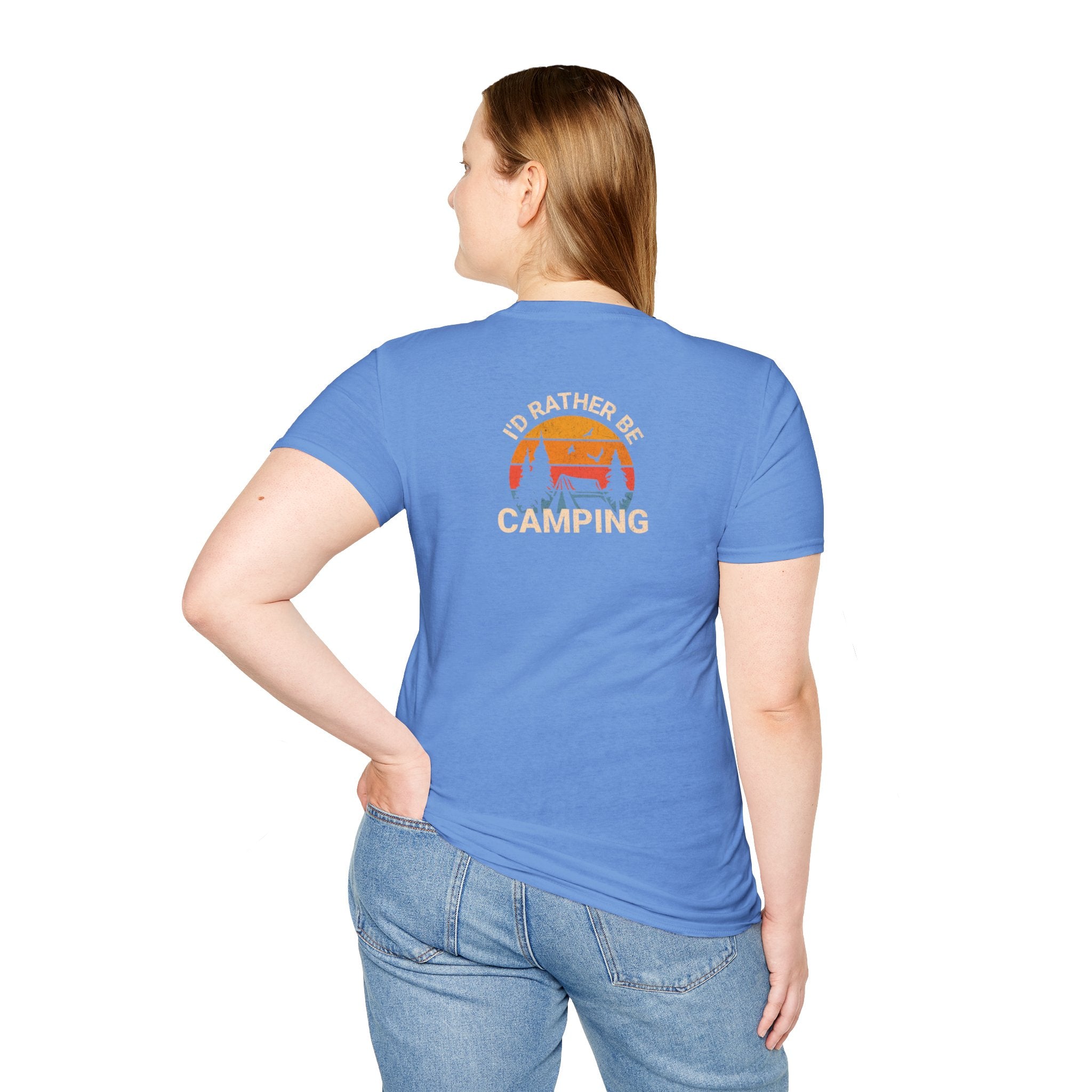 Unisex Softstyle T-Shirt - 'I'd Rather Be Camping' Adventure Tee