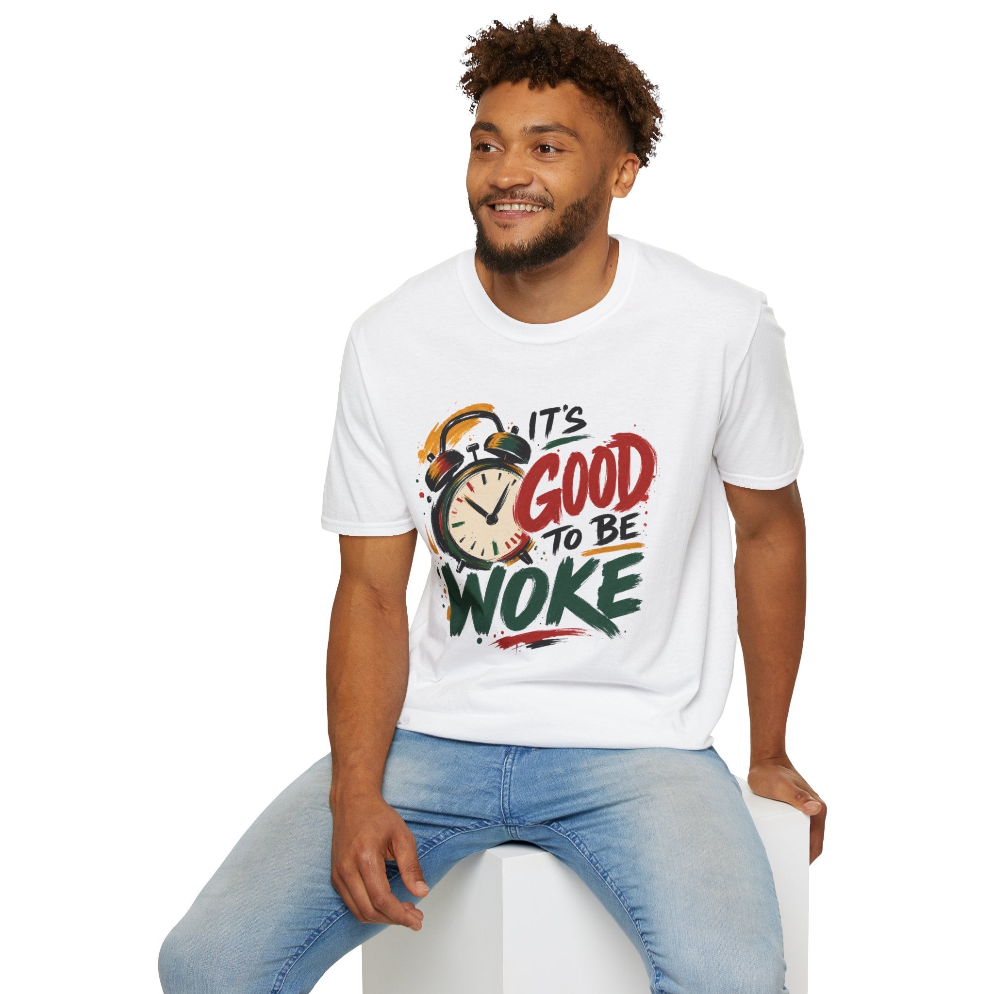 T-Shirt — "It's Good To Be Woke" Graphic Tee (Alarm Clock Design)