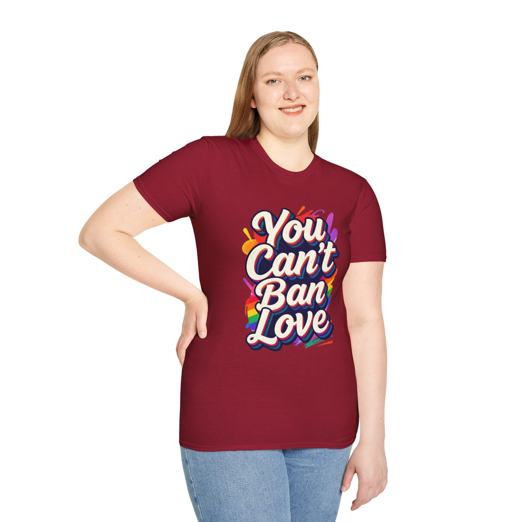 You Can't Ban Love T‑Shirt — Rainbow LGBTQ+ Pride Graphic Tee