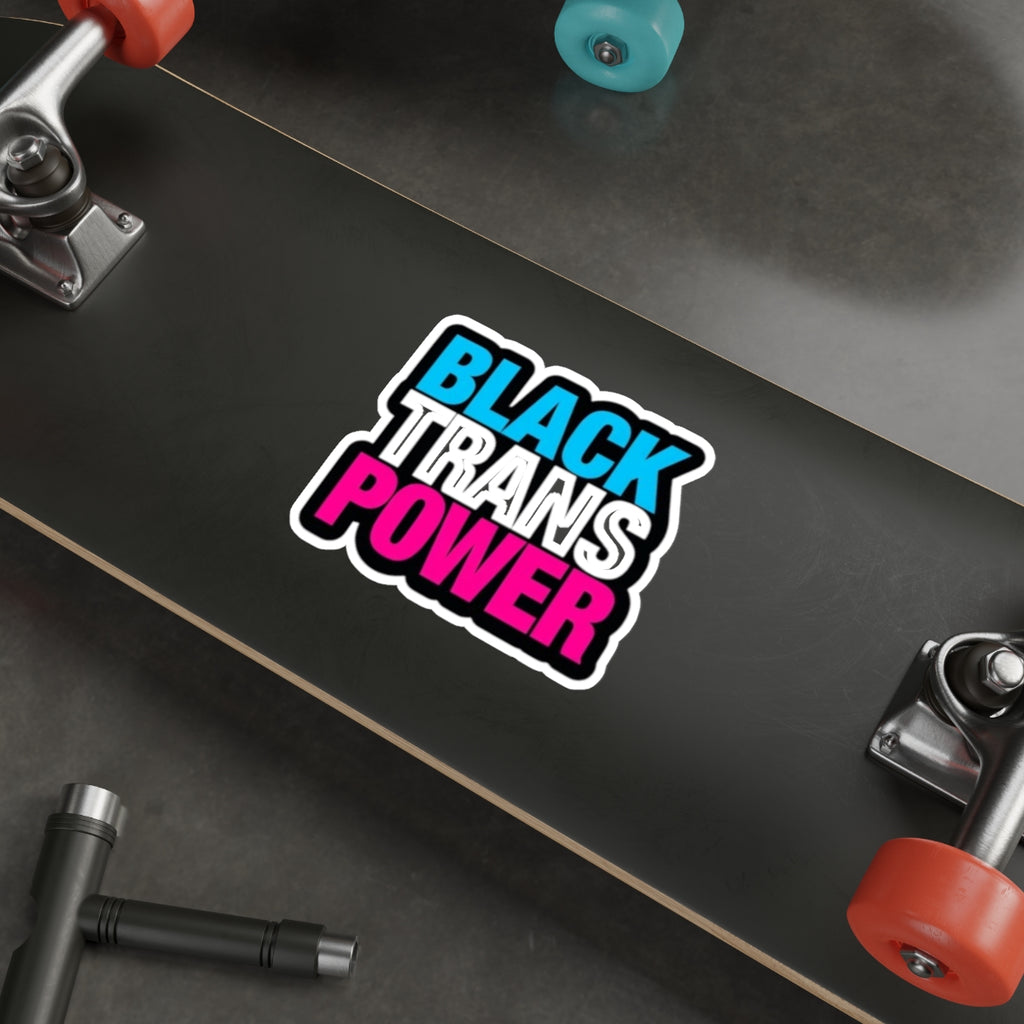 Black Trans Power Die-Cut Sticker - EqualiTees.Me